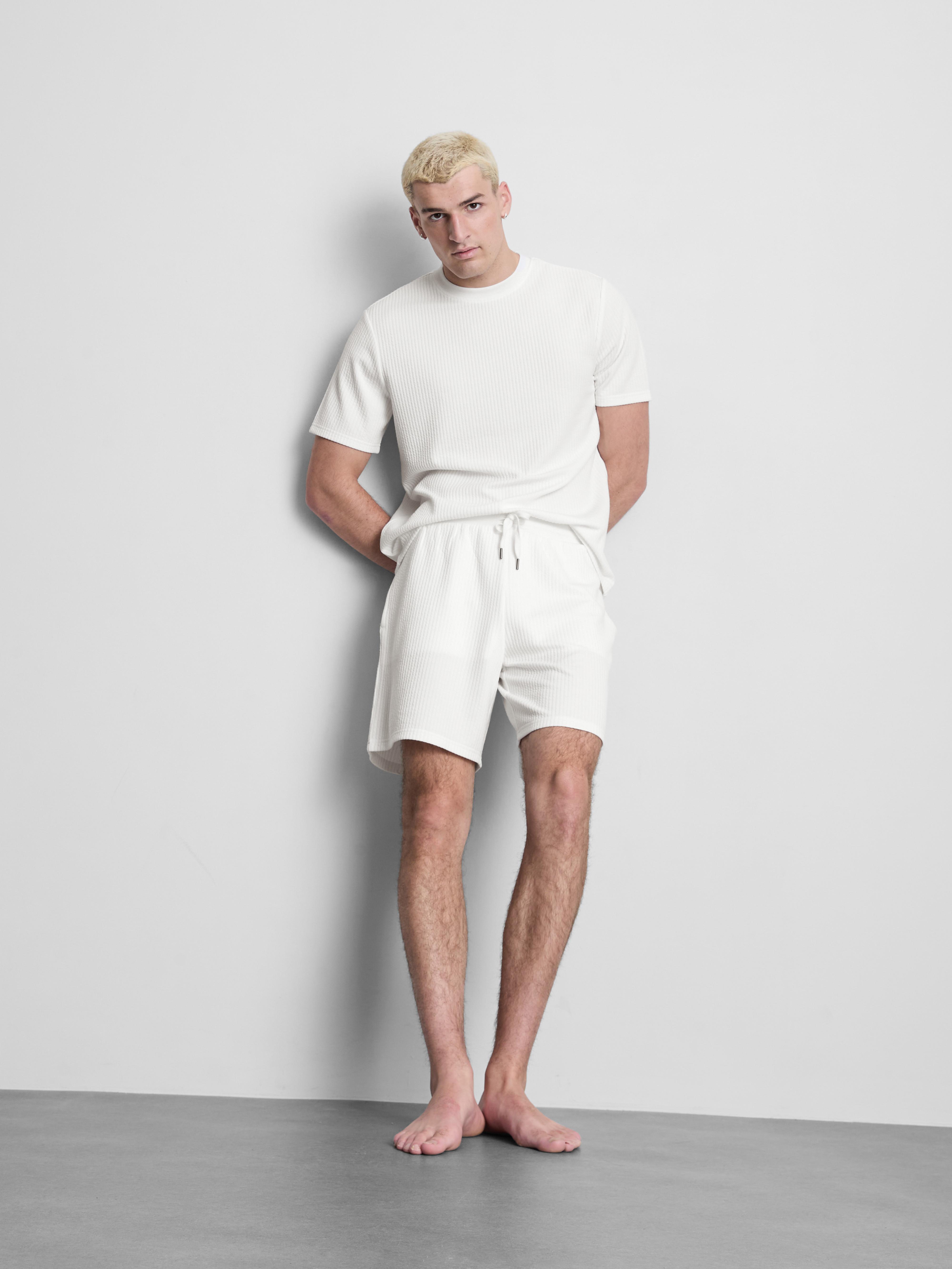 Textured Drawstring Shorts
