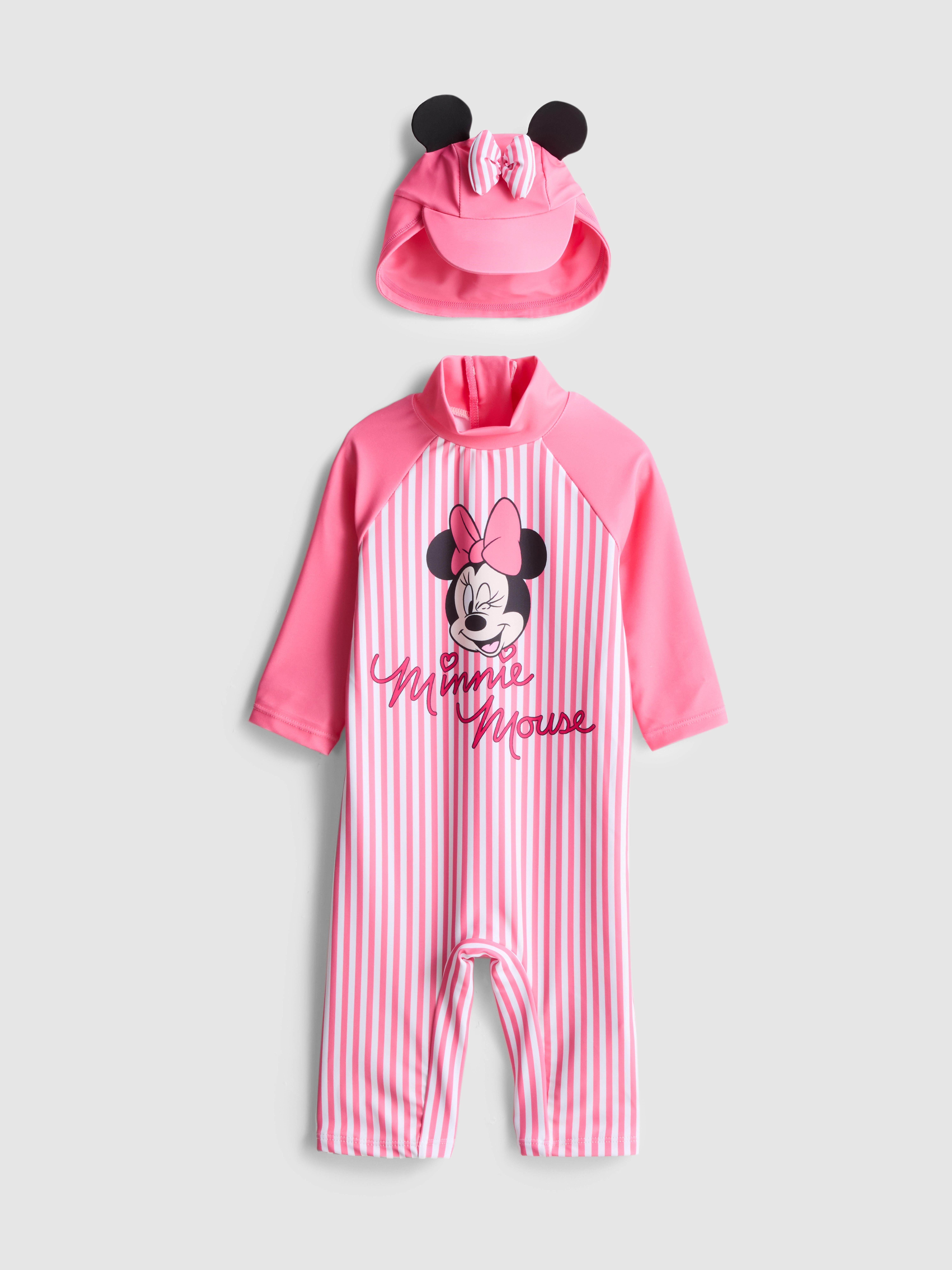3-36mths | Disney's Minnie Mouse Swimsuit and Sun Hat Set