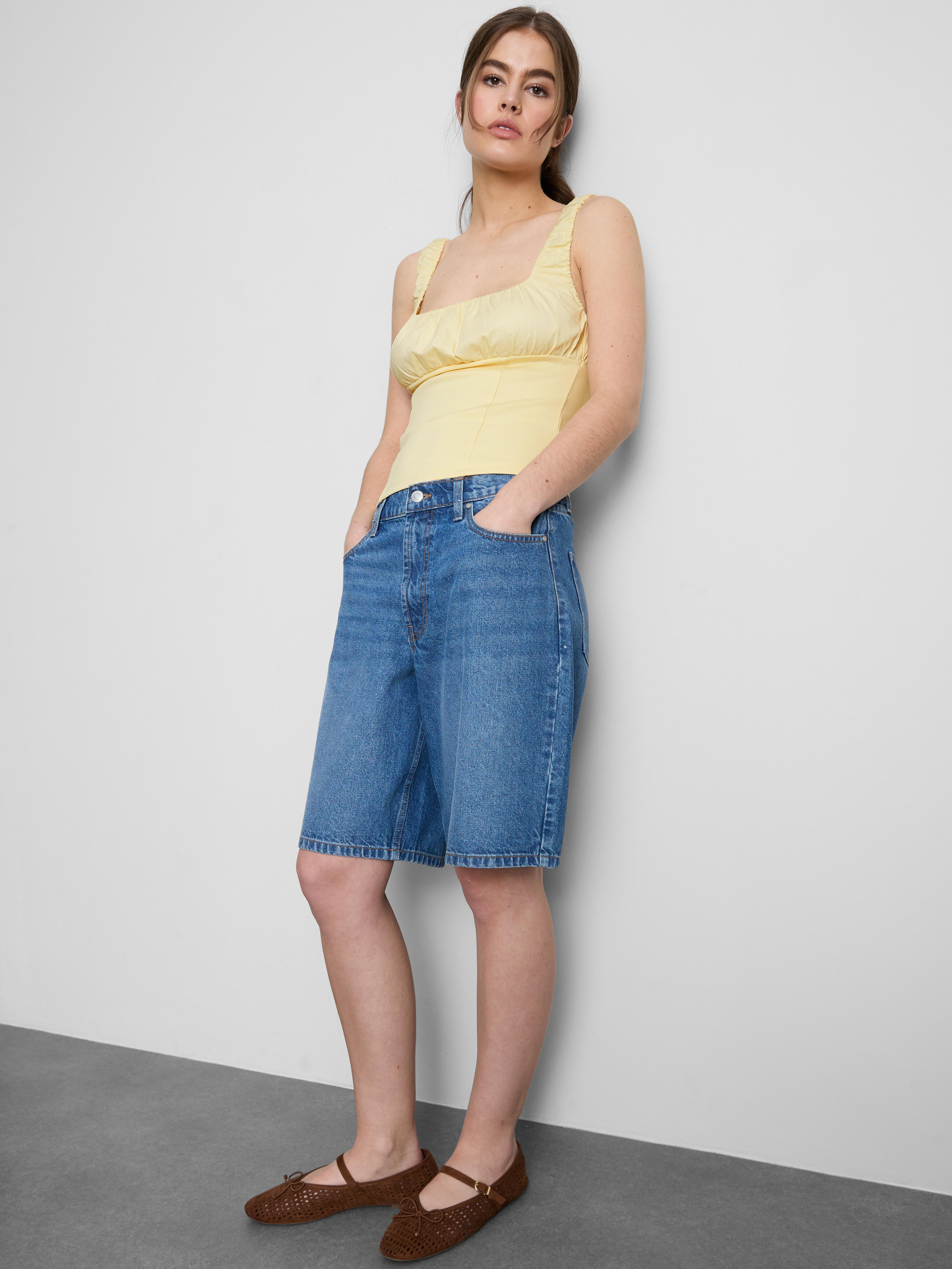 Crêpe korsettop met vierkante hals