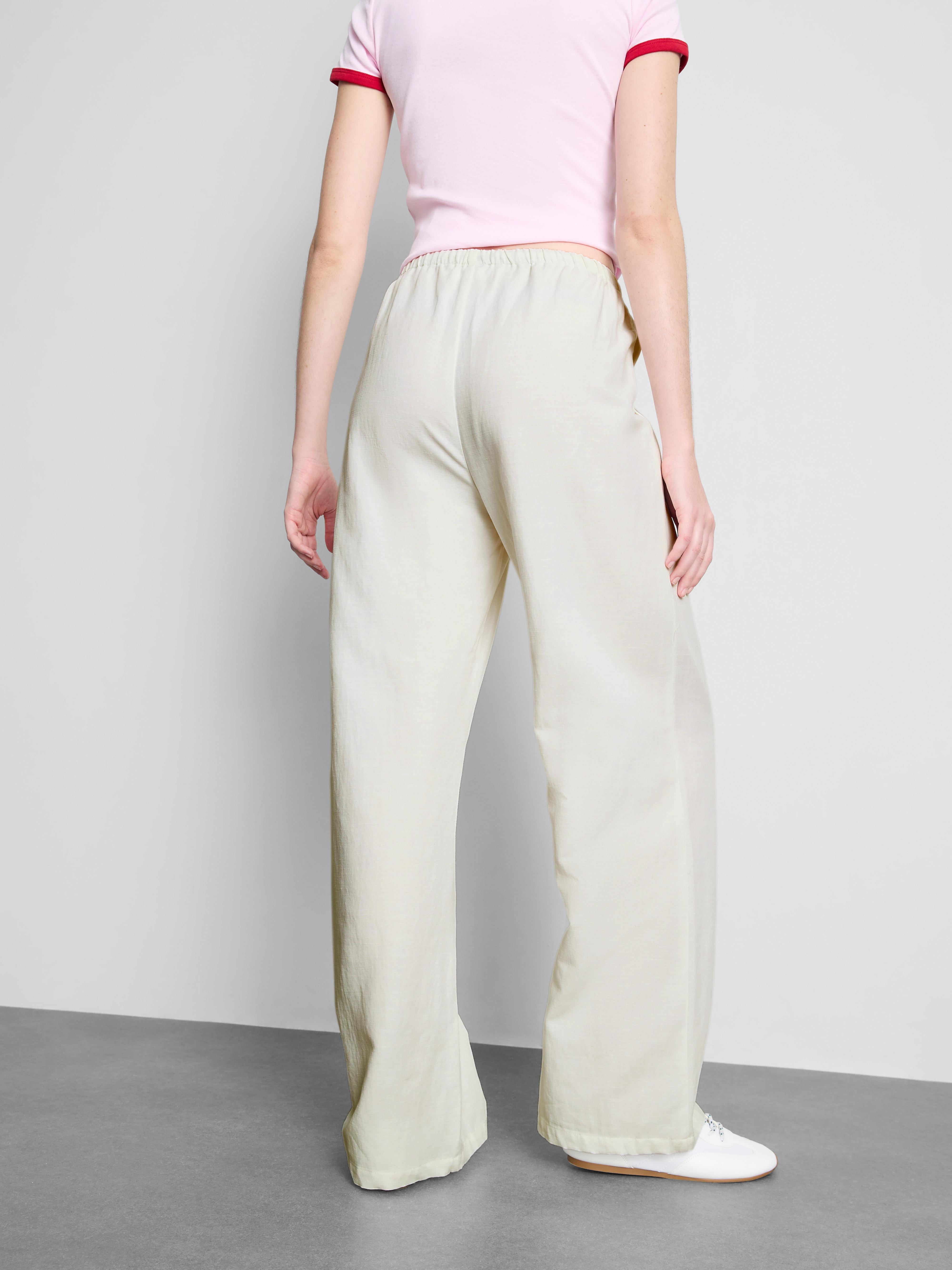 Cotton-Blend Wide-Leg Pants