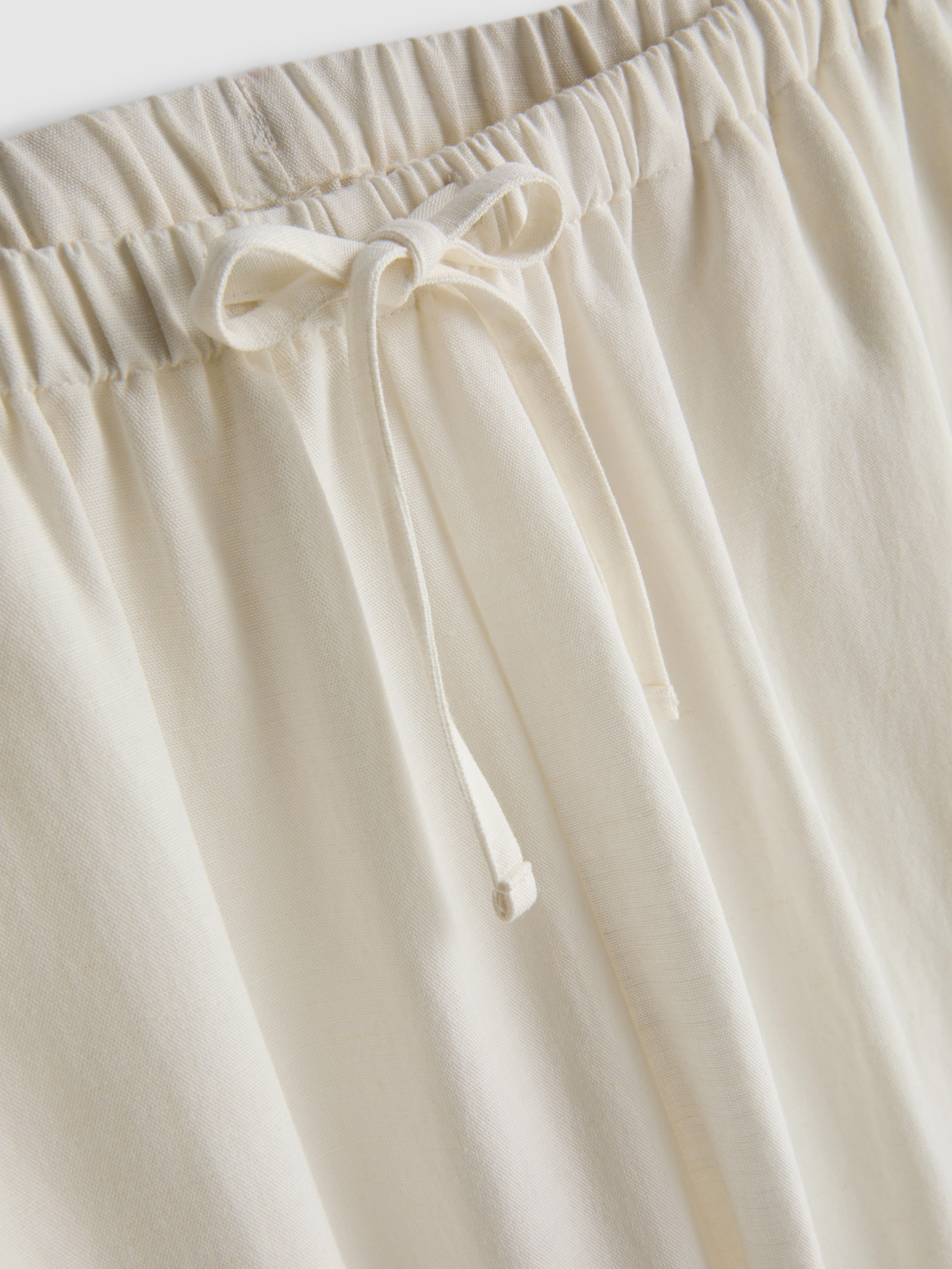 Cotton-Blend Wide-Leg Pants