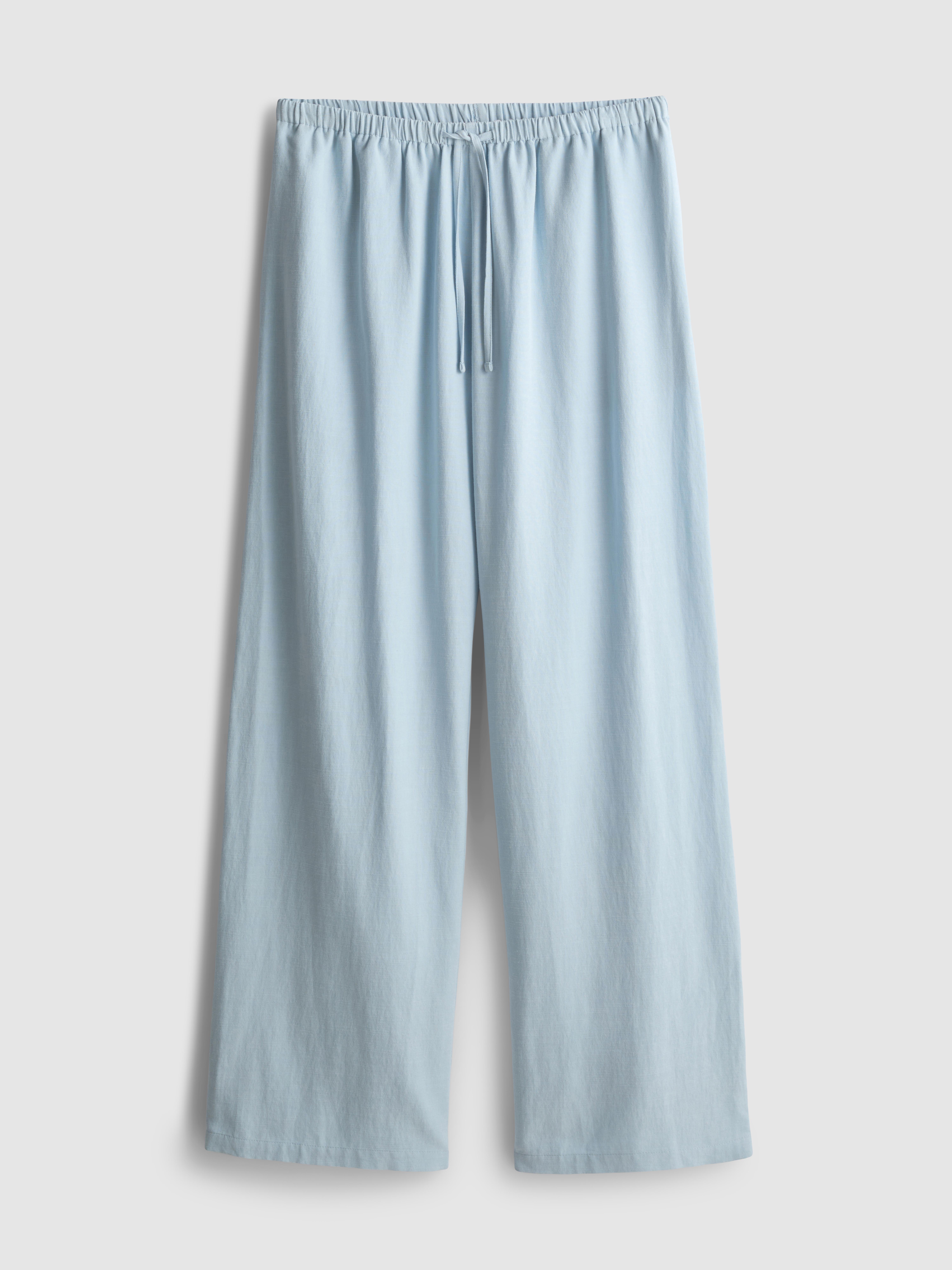 Pantalon large en coton mélangé