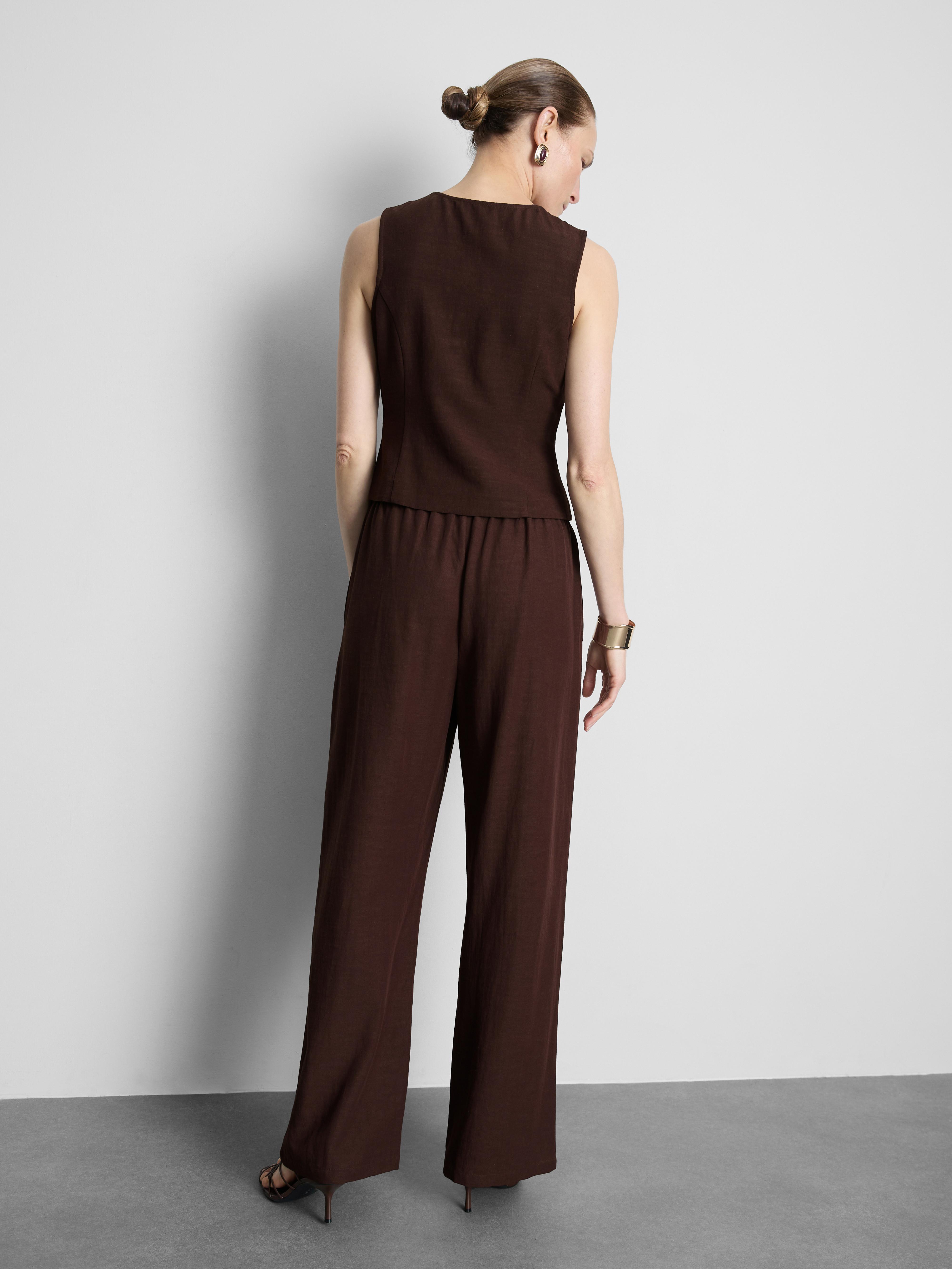 Pantaloni largi din amestec de bumbac