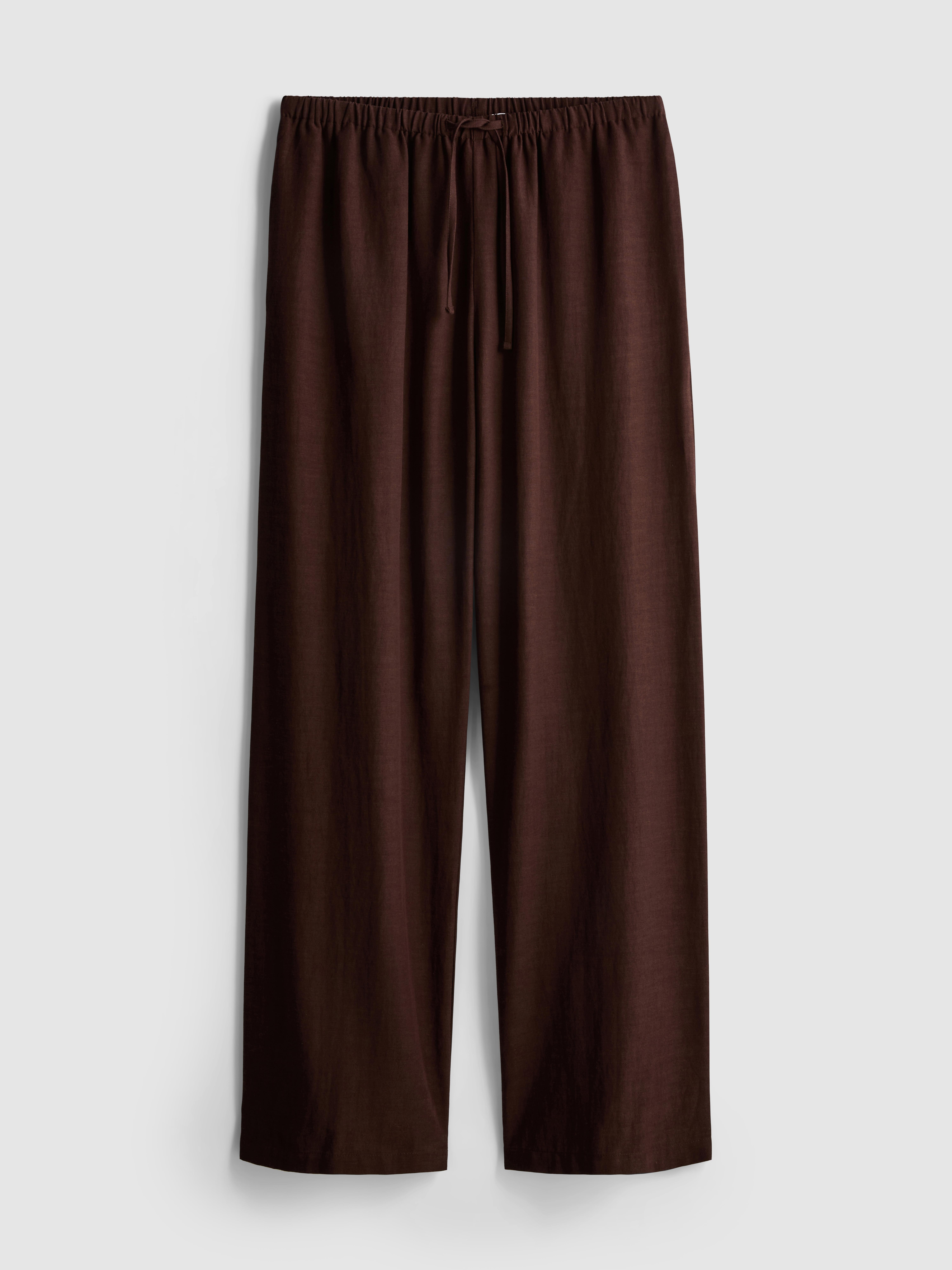 Pantaloni largi din amestec de bumbac