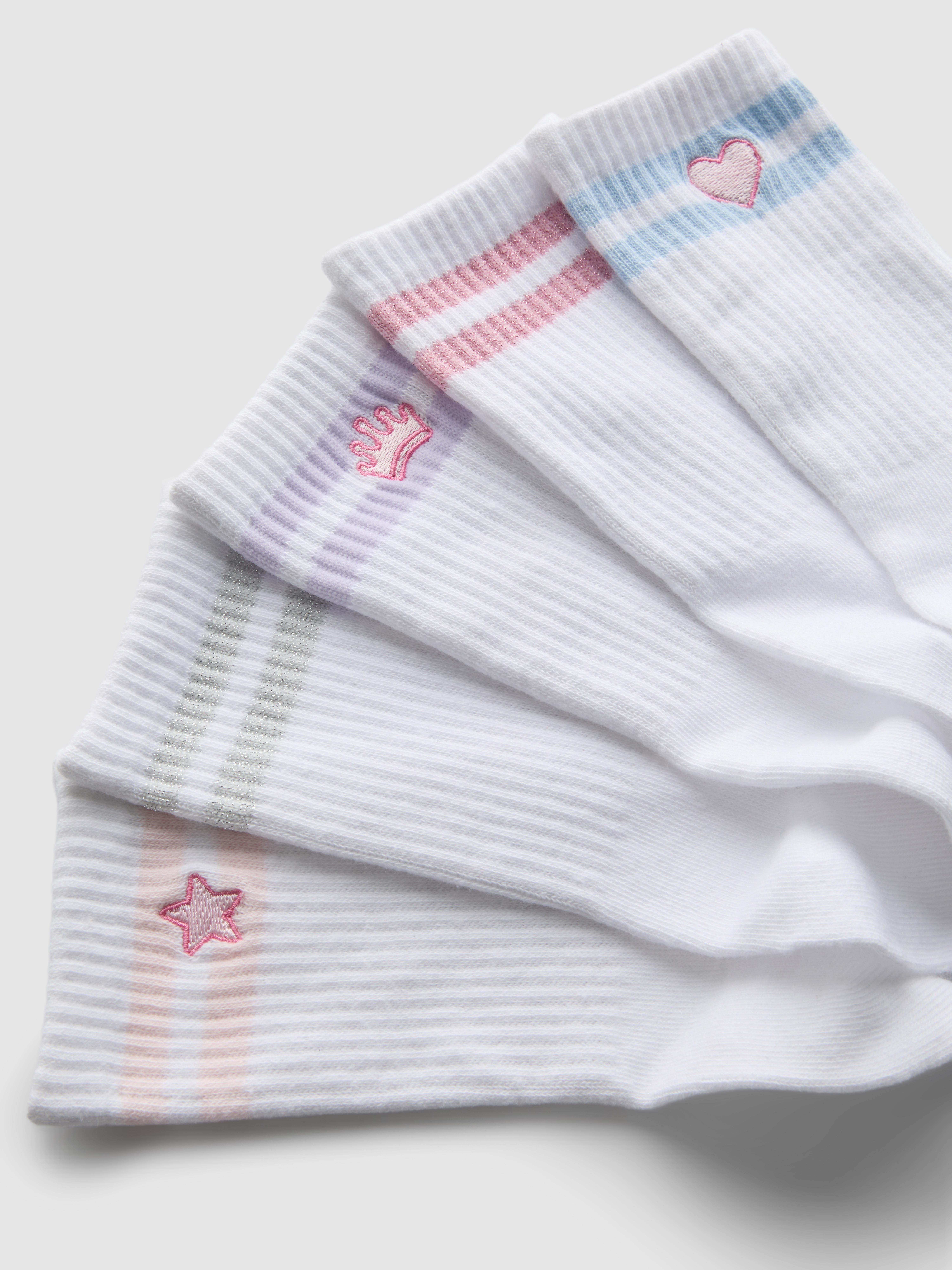 Lot de 5 paires de chaussettes de sport scintillantes en coton majoritaire