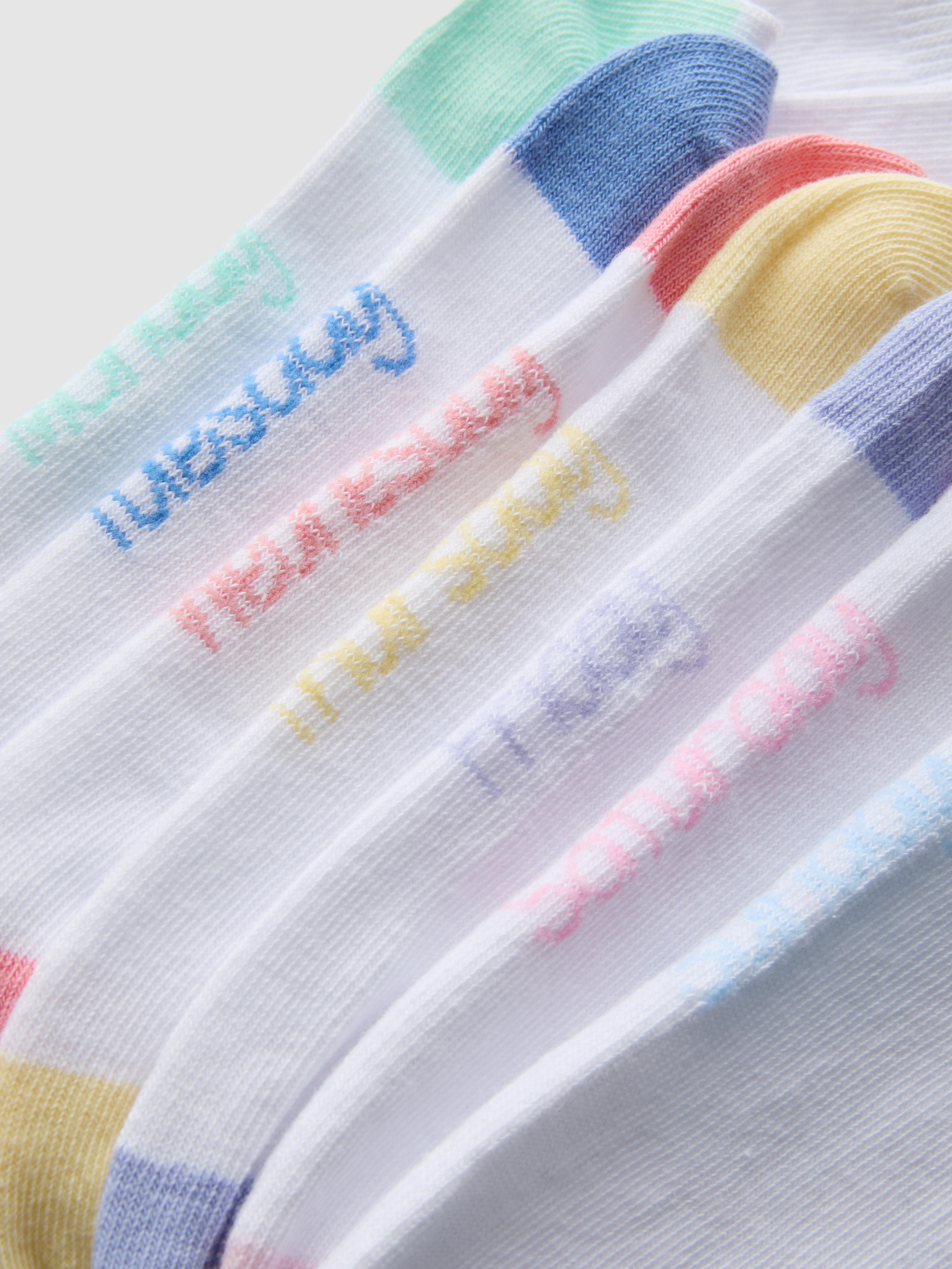 7pk Cotton Rich Days of the Week Quarter Socks