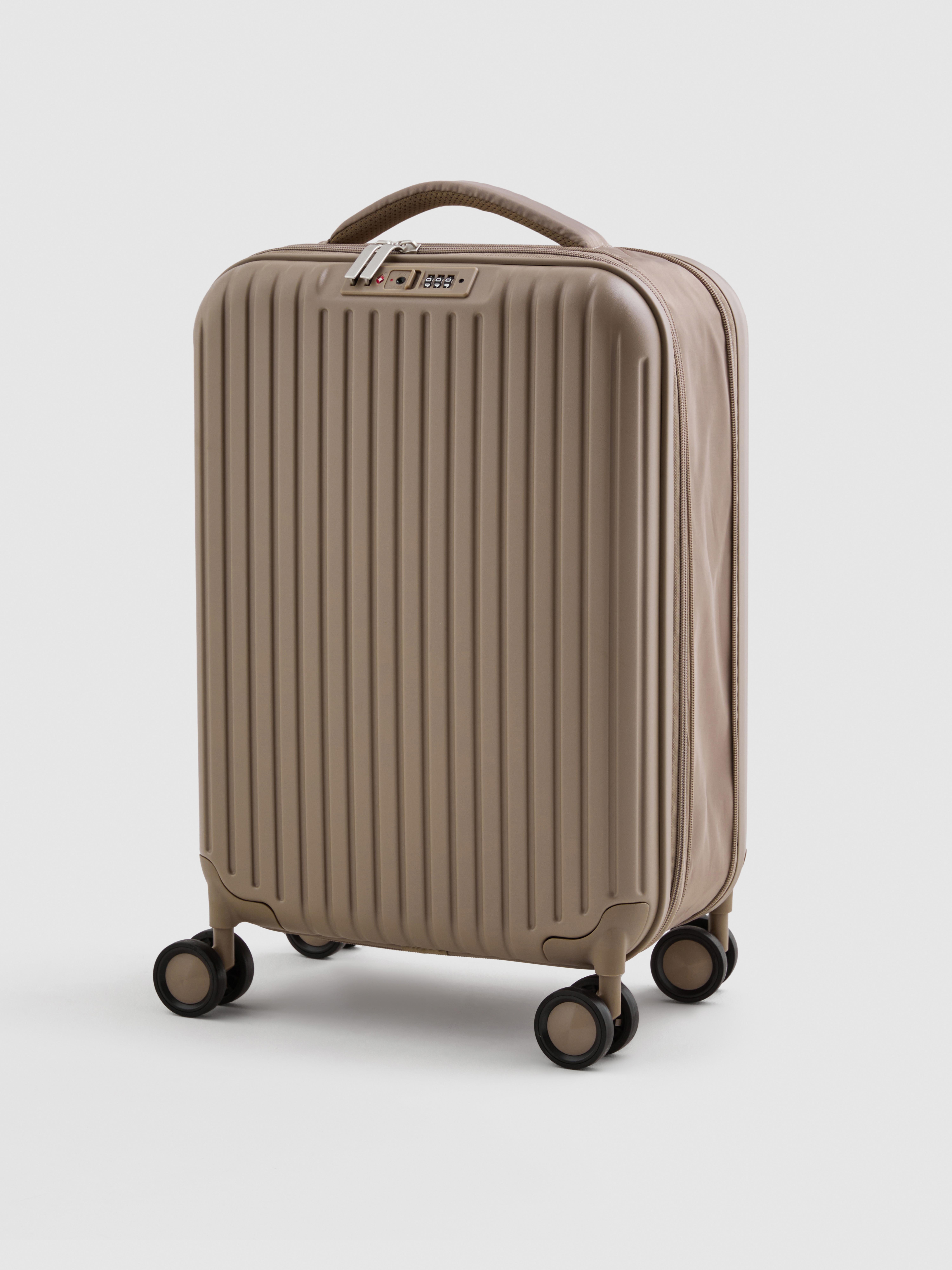 Skládací skořepinový kufr Šedobéžová