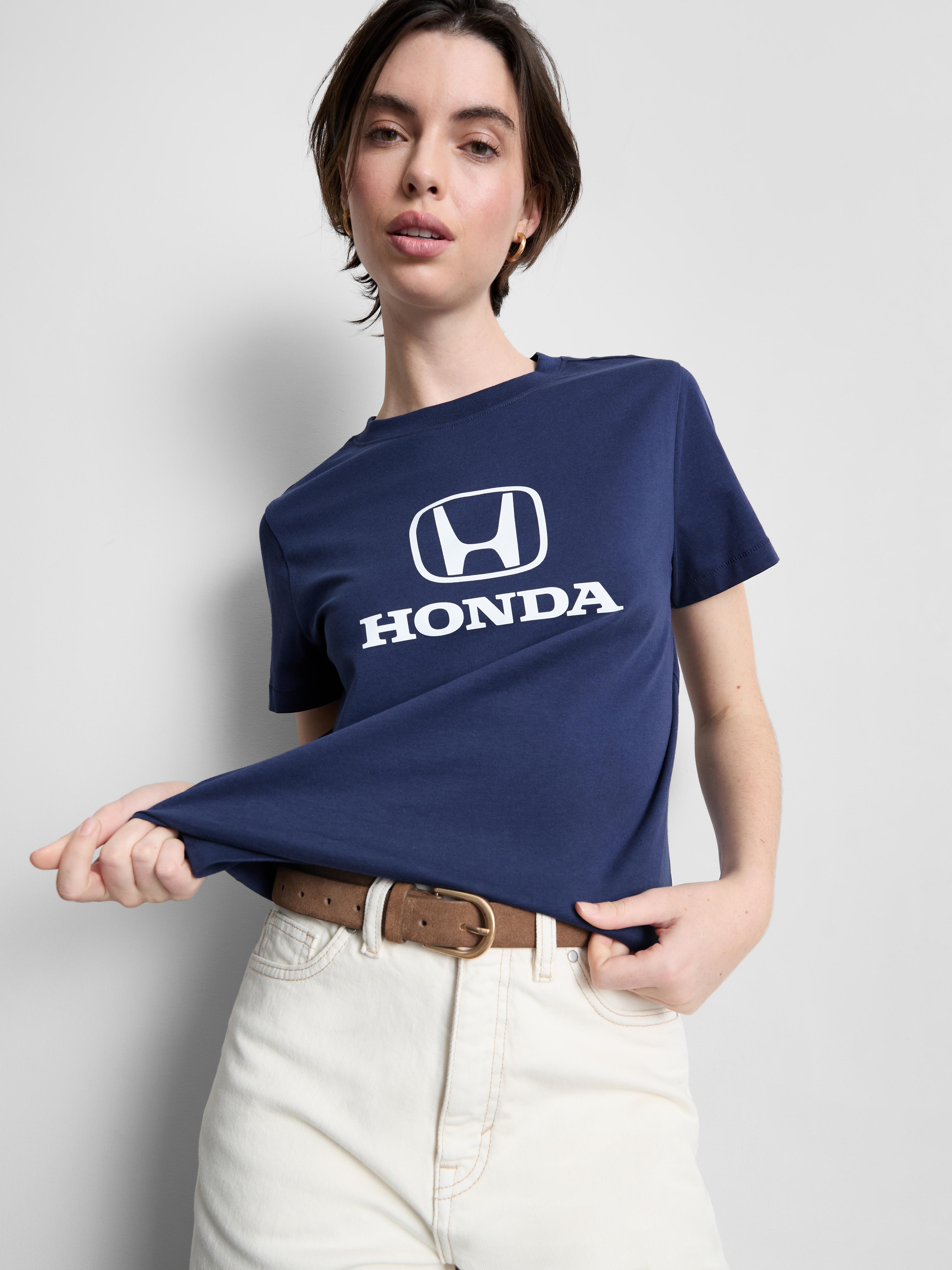 Relaxed katoenen T-shirt met print Honda