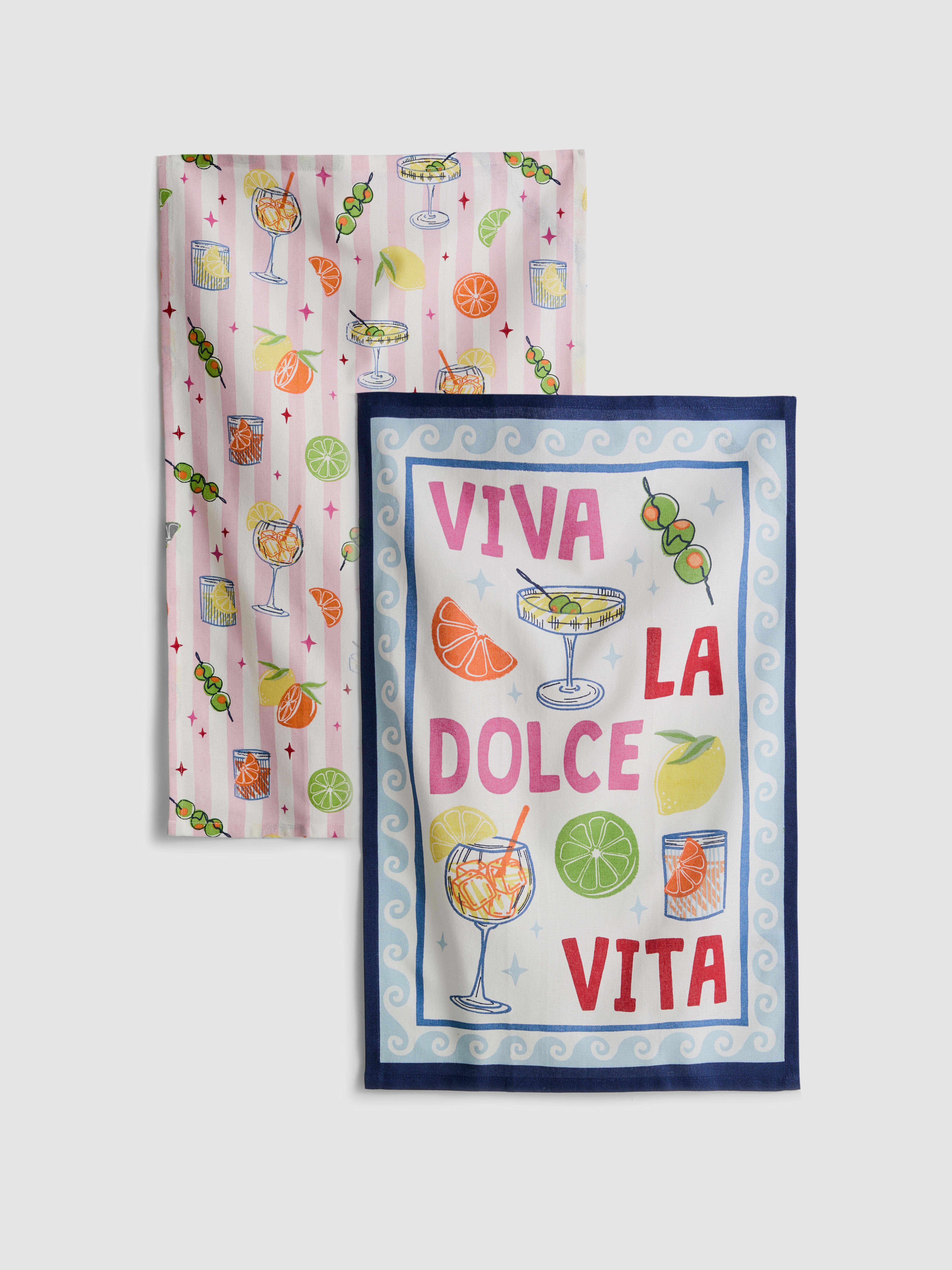 Kuhinjski krpi s potiskom, 2 kosa