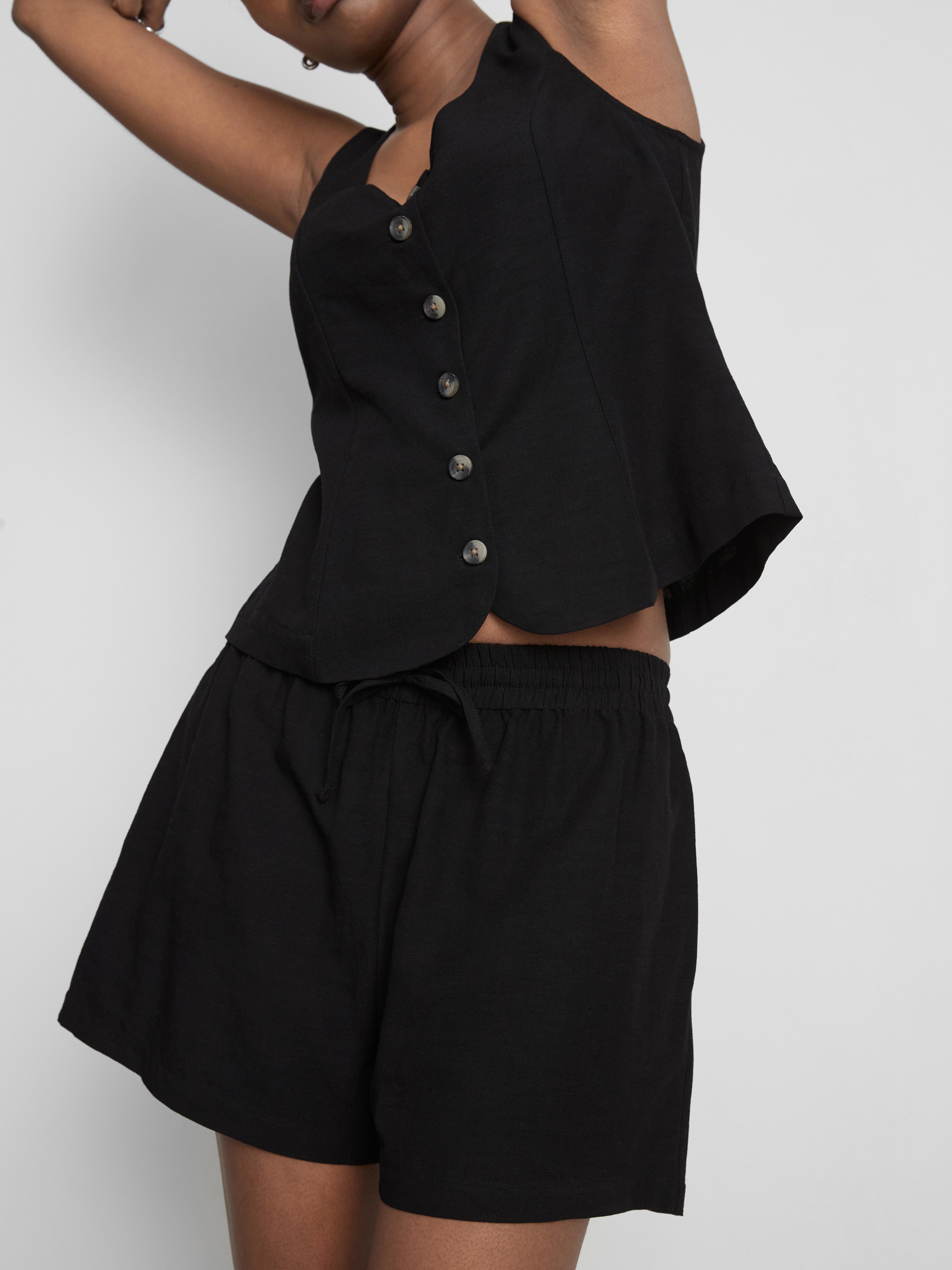 Cotton Blend Elasticated Waist Shorts