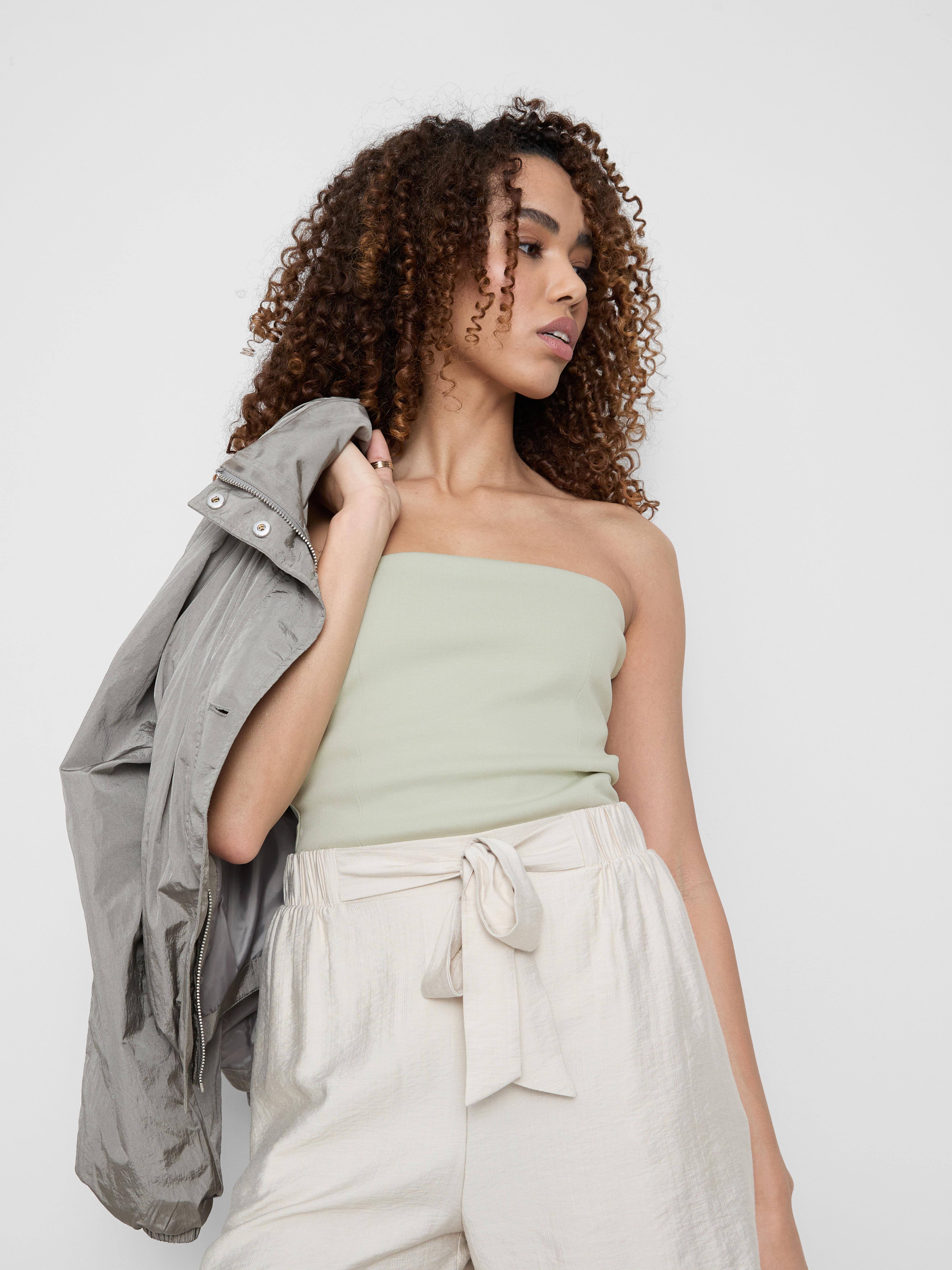 Cotton-Rich Tailored Bandeau Top