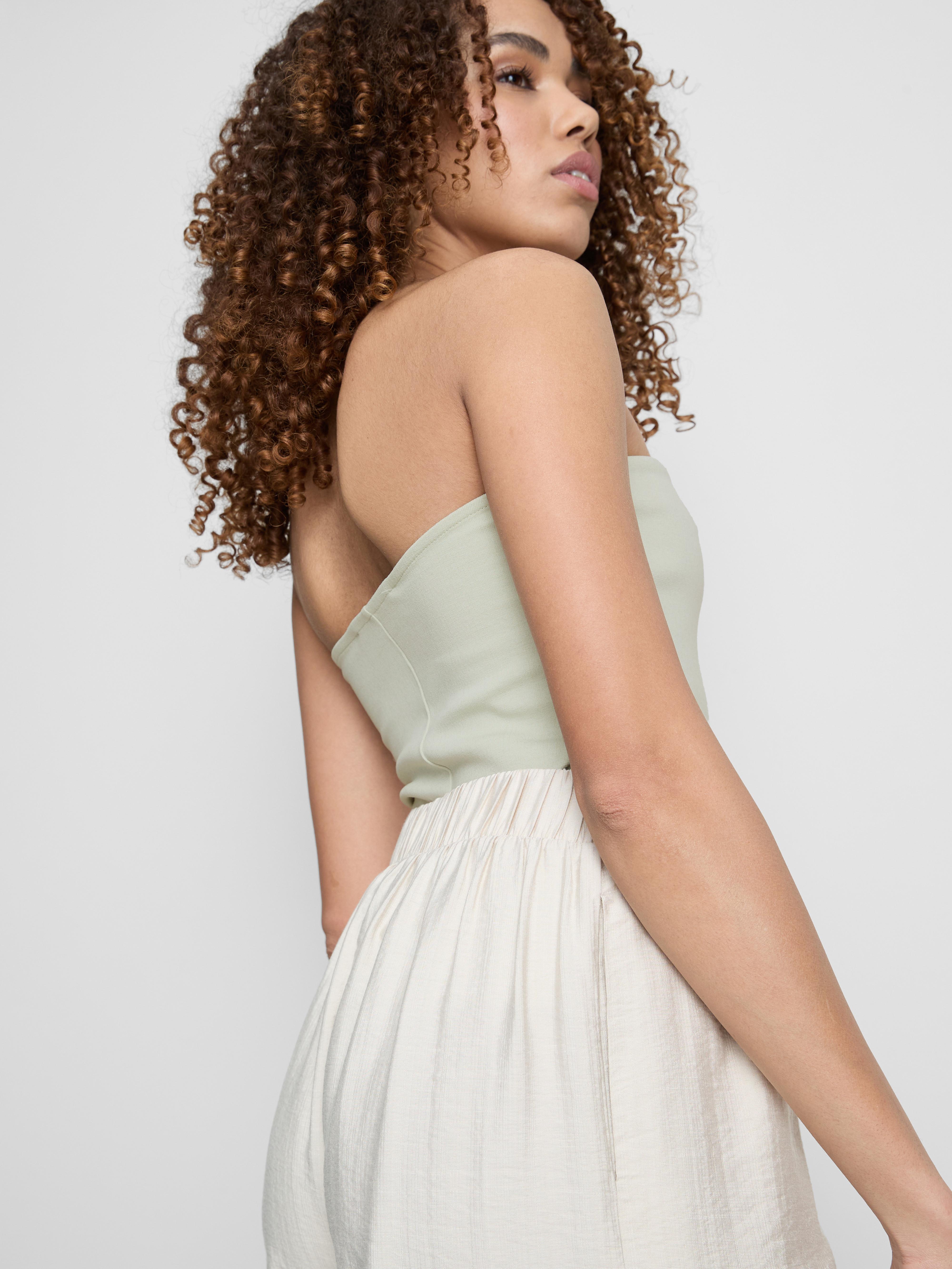 Cotton-Rich Tailored Bandeau Top
