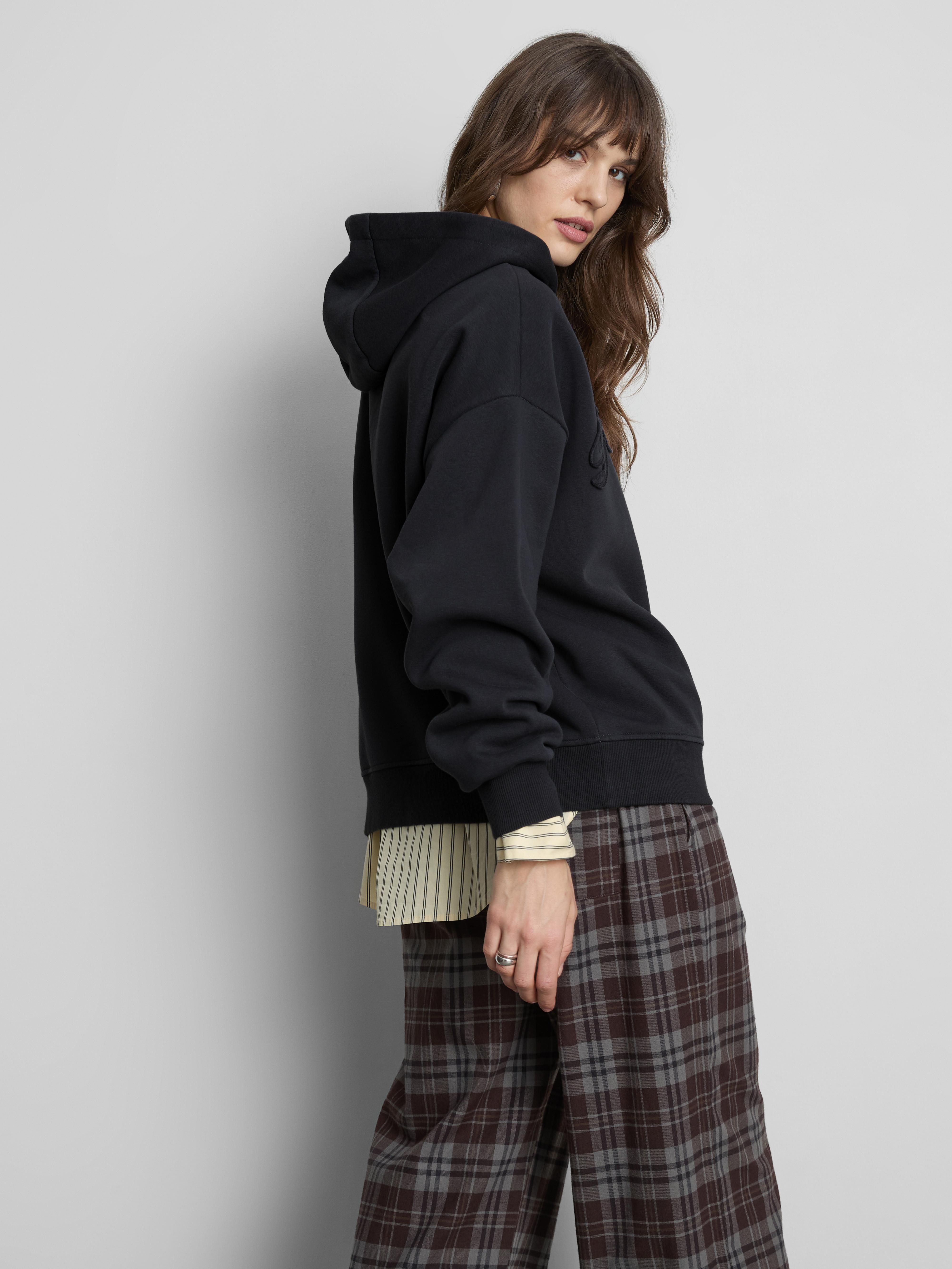 Relaxed Cotton Blend Appliqué Hoodie