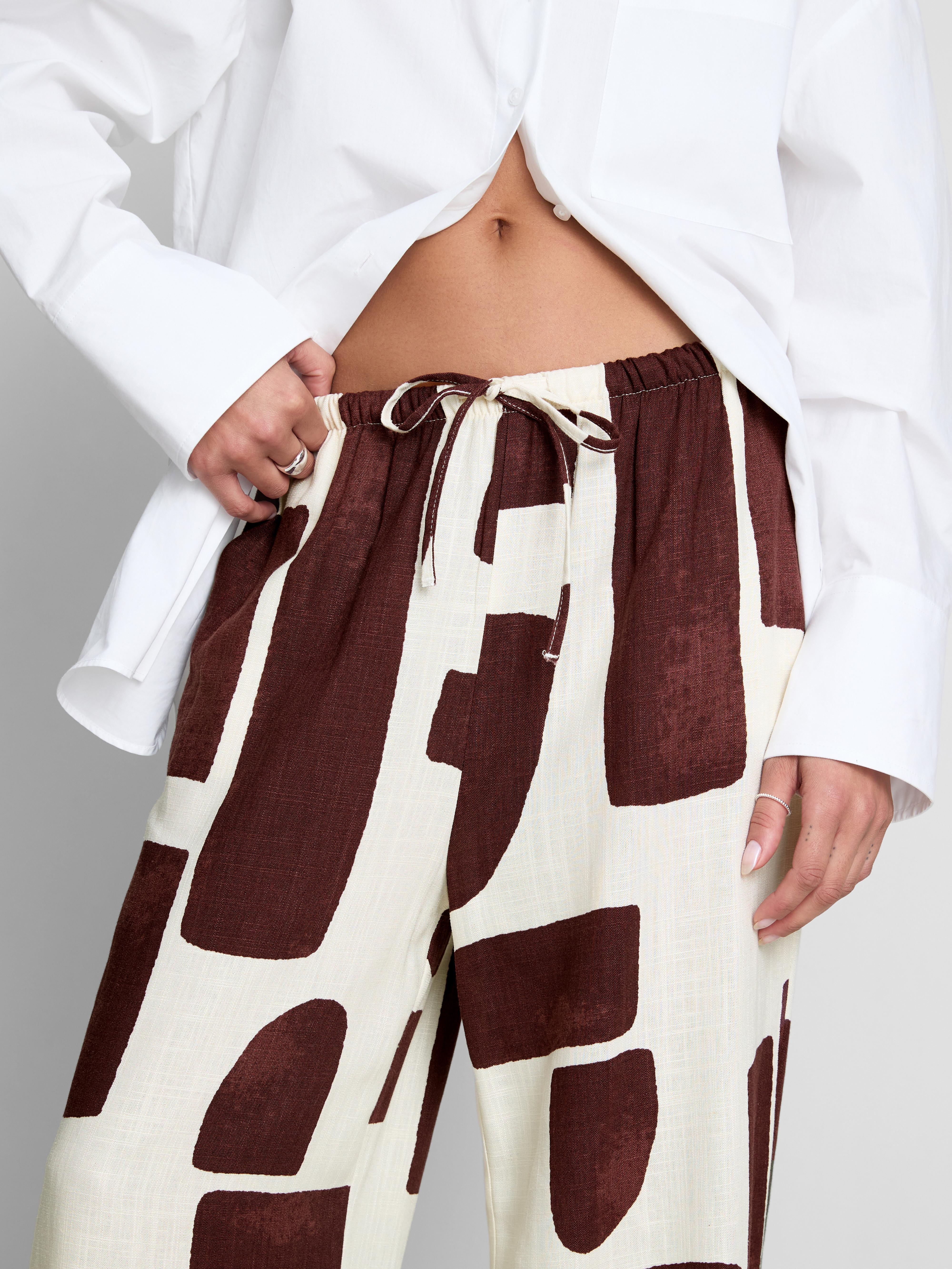Wide Leg Printed Trousers