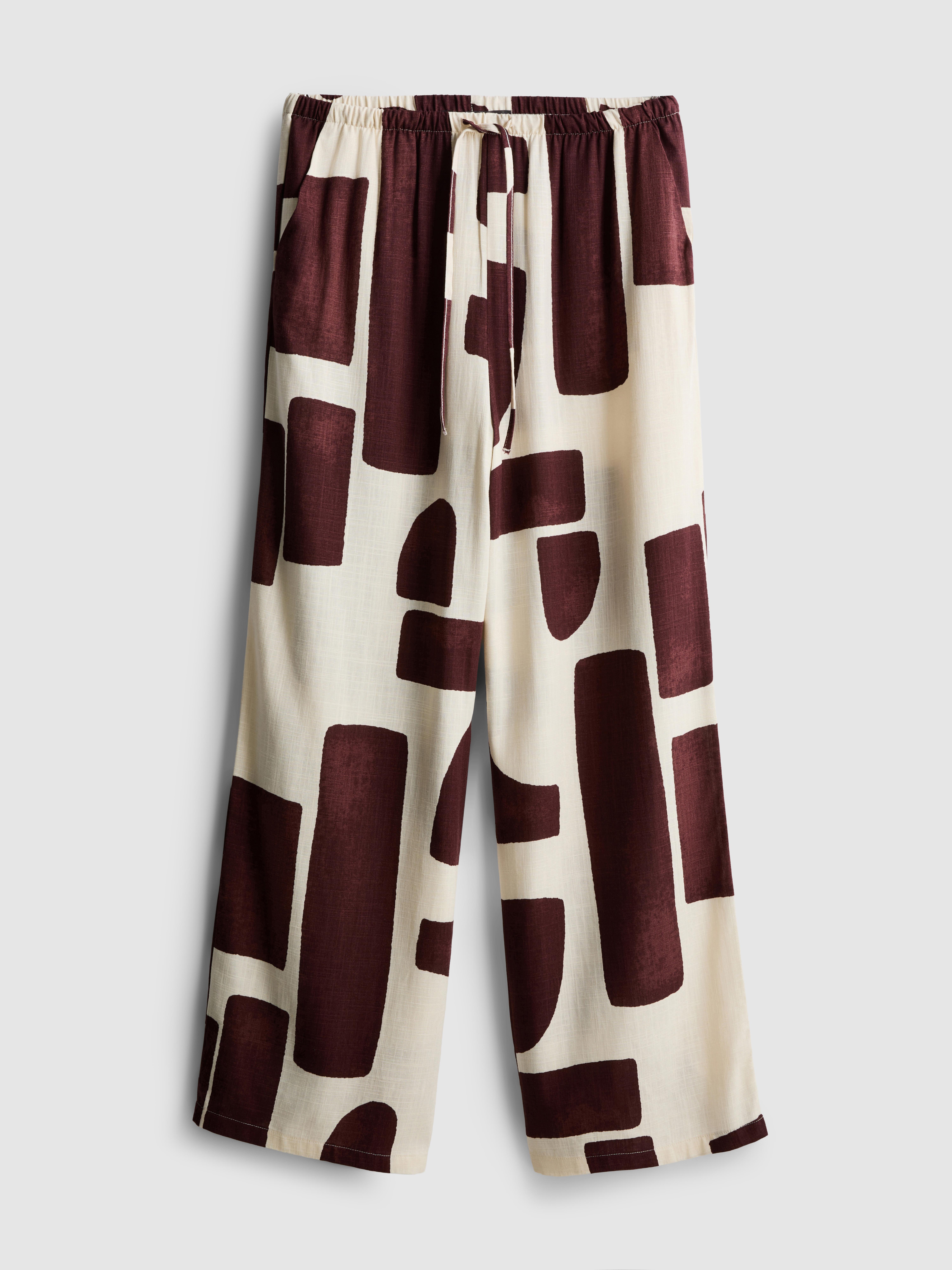 Wide Leg Printed Trousers