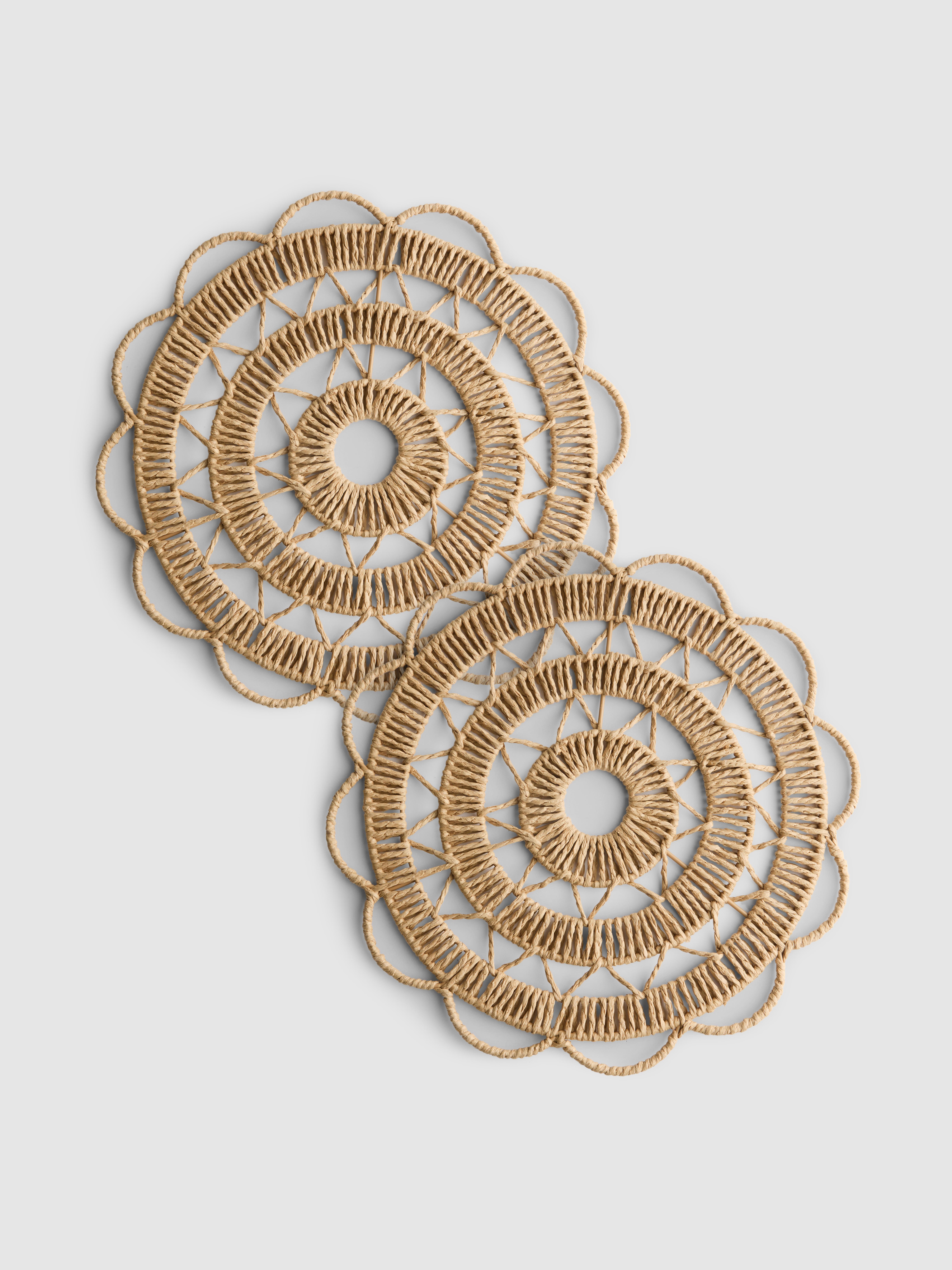 Platzdeckchen aus Rattan, 2er-Pack