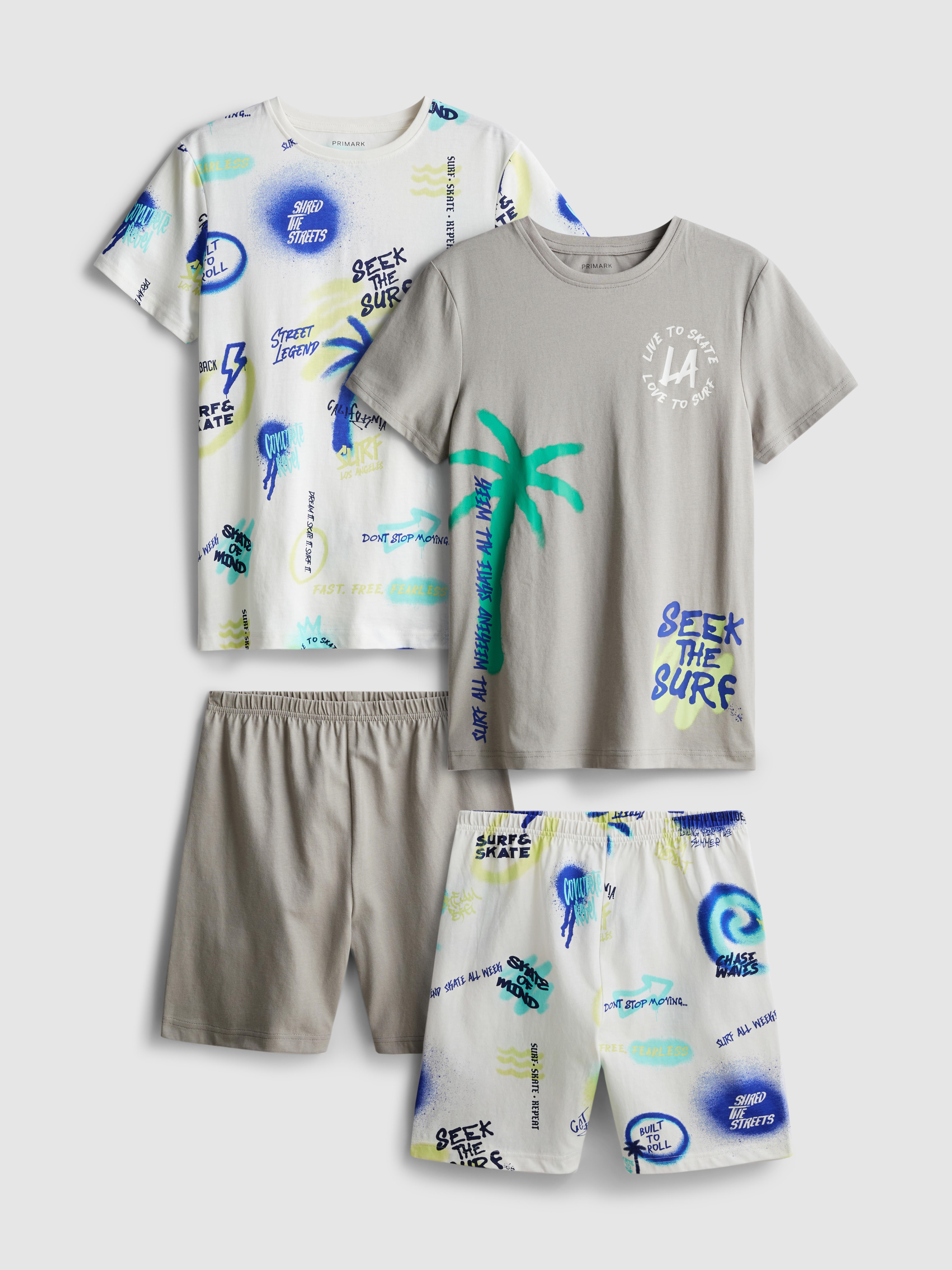 7-15yrs | 2pk Graffiti Graphic Short Pyjamas