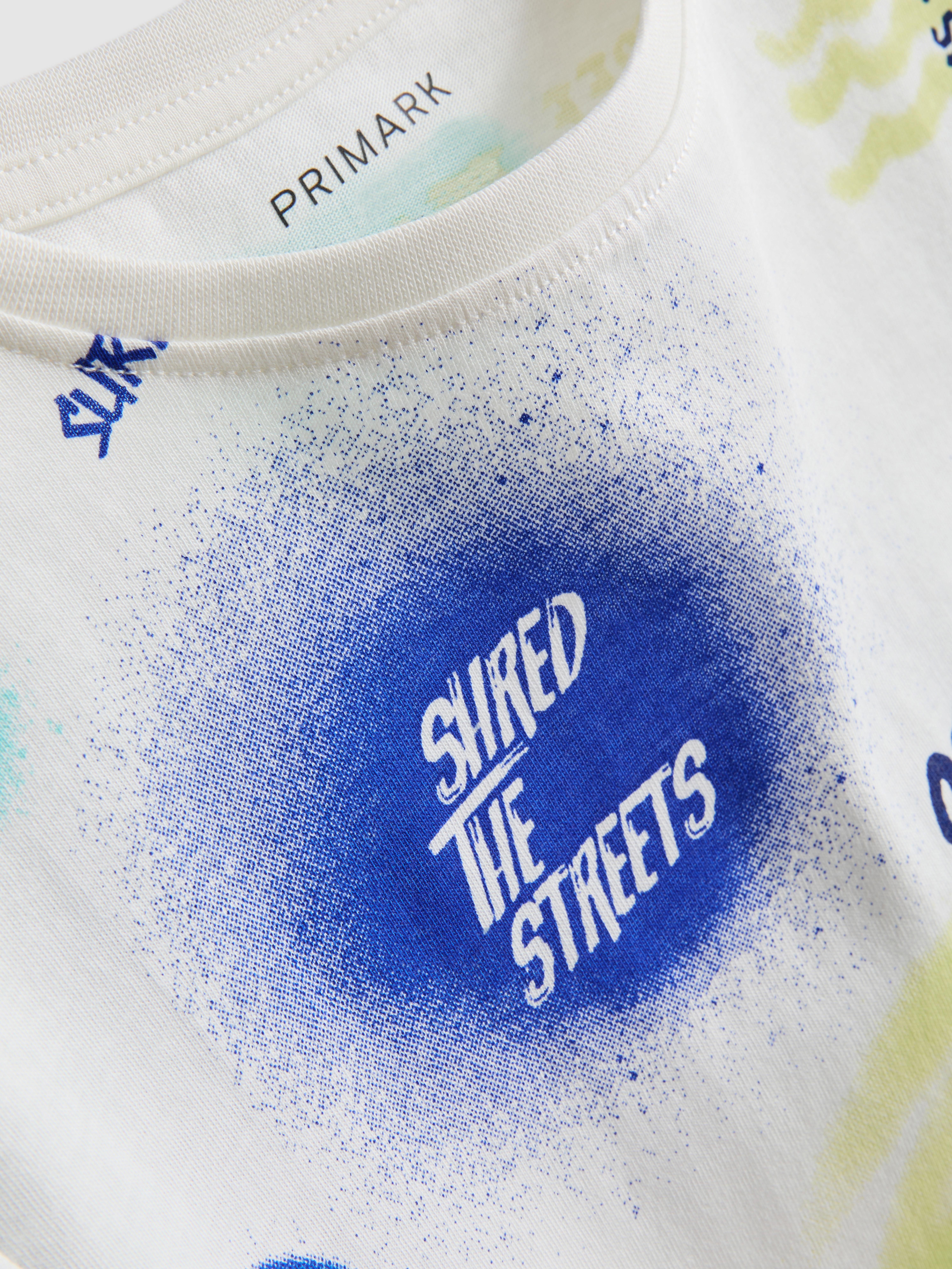 7–15 Jahre | Kurzer Schlafanzug mit Graffiti-Grafik, 2er-Pack