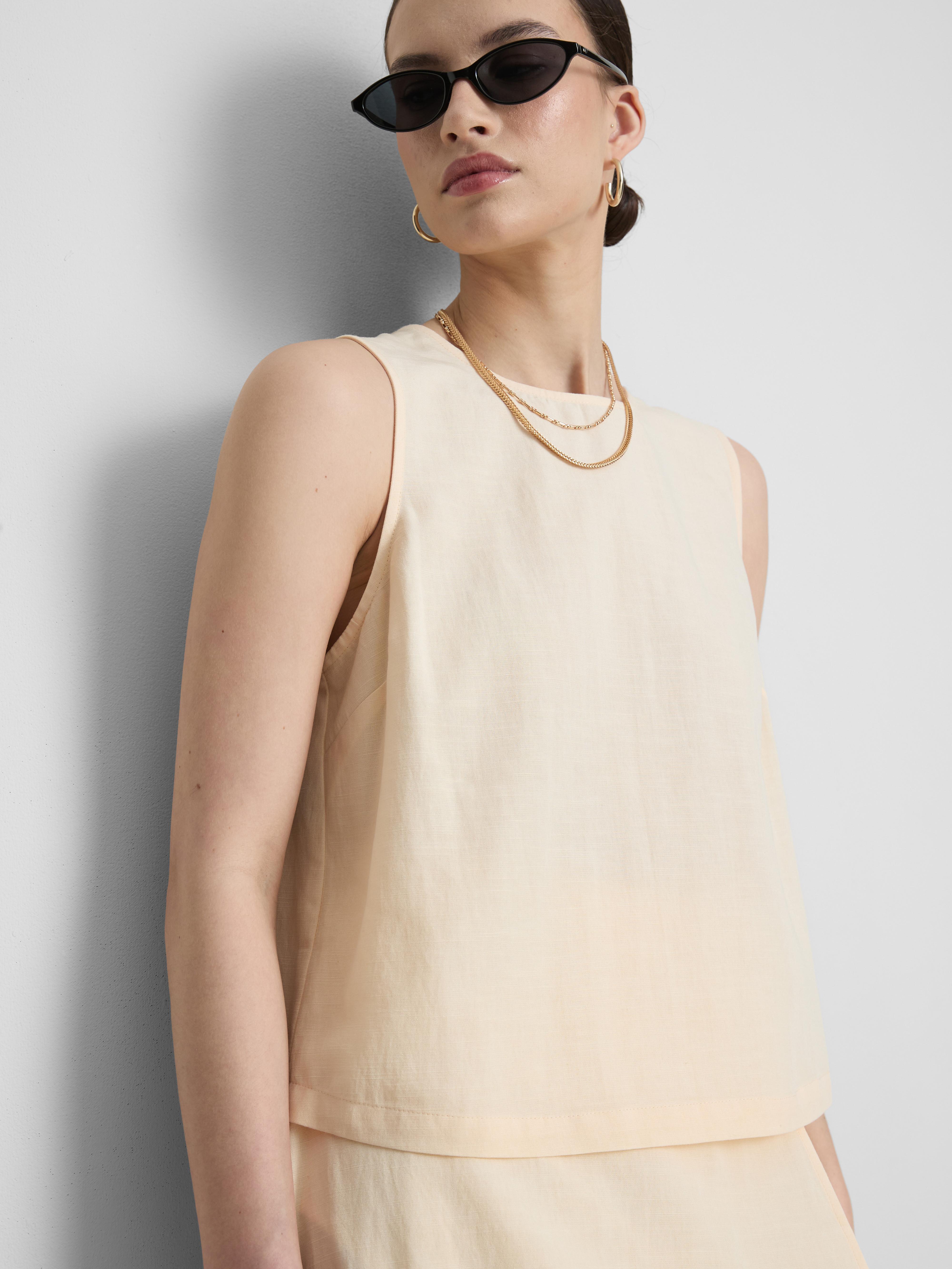 Women's Ivory Cotton-Blend Tank Top | Primark