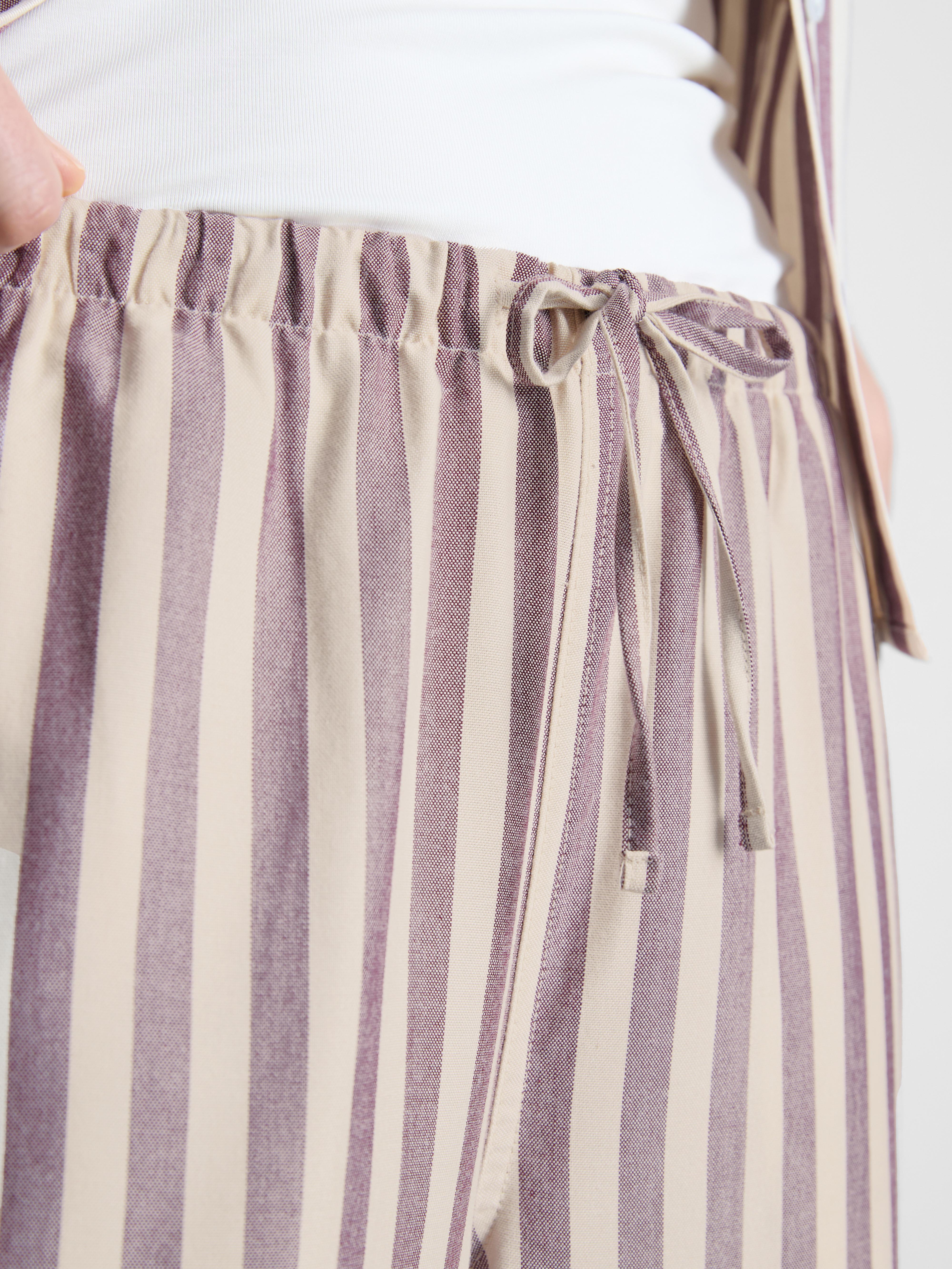 Pantalon à cordon de serrage et rayures Oxford