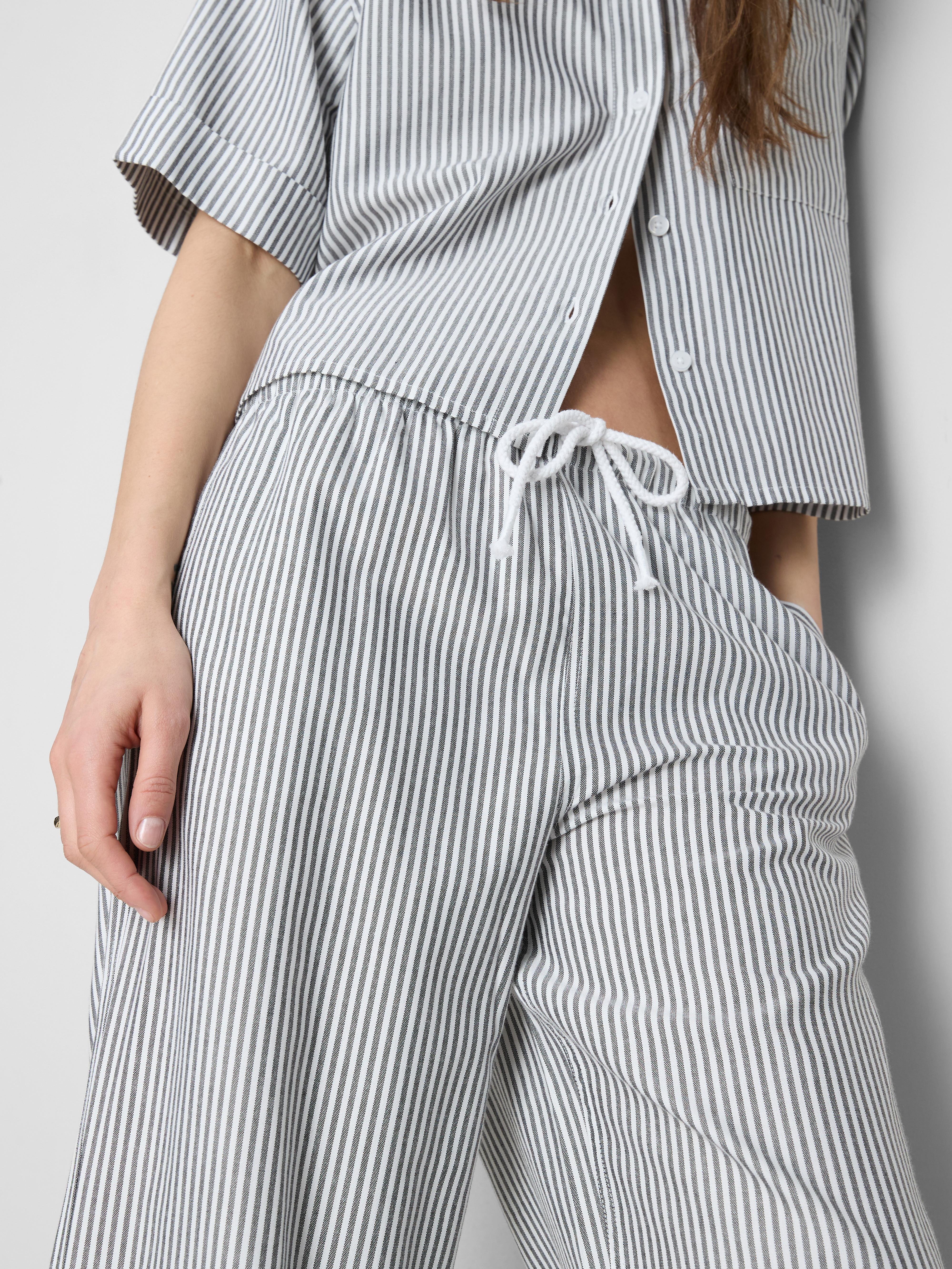 Pantaloni con elastico a righe Oxford