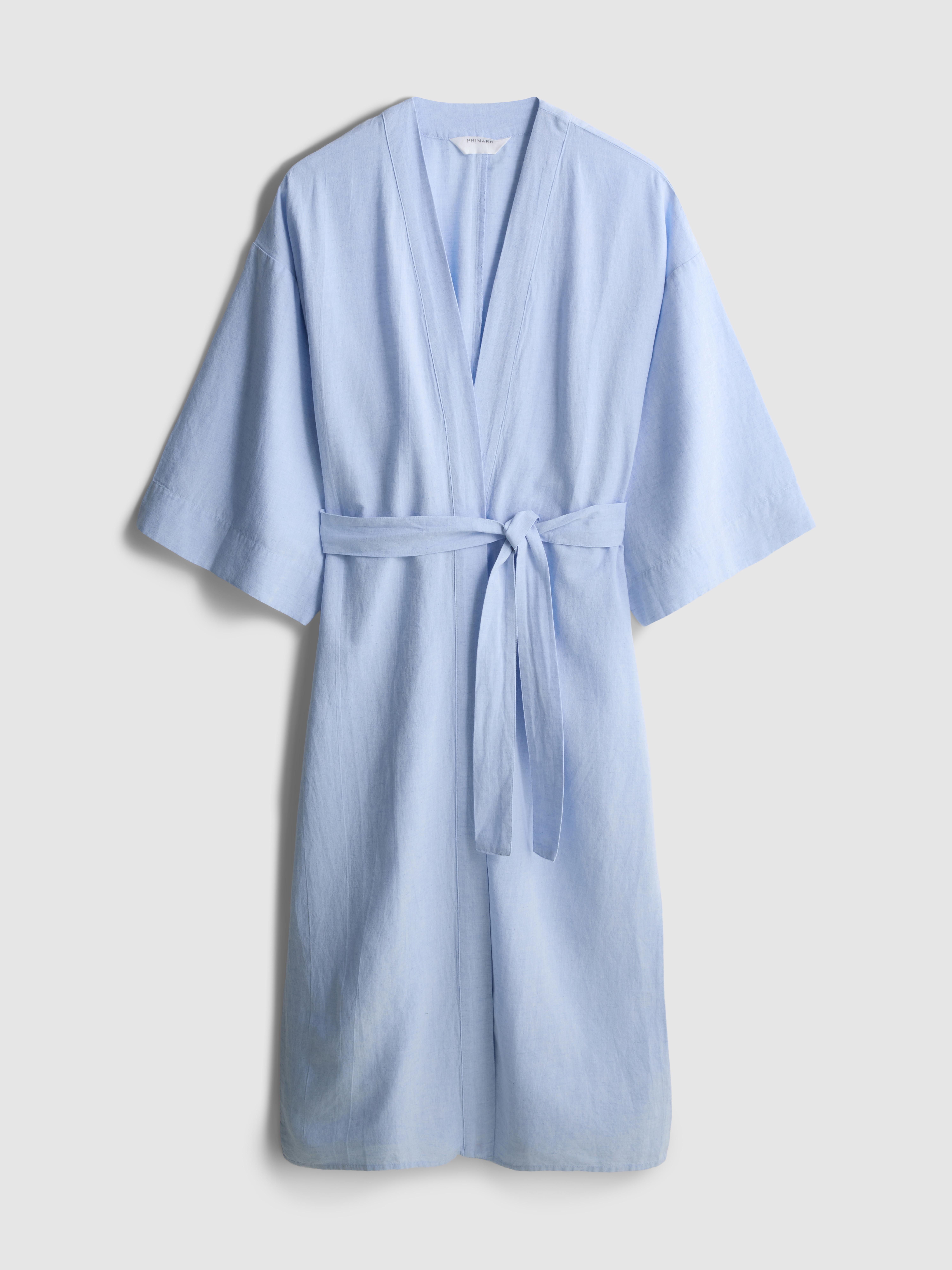 Peignoir mi-long en mélange de coton