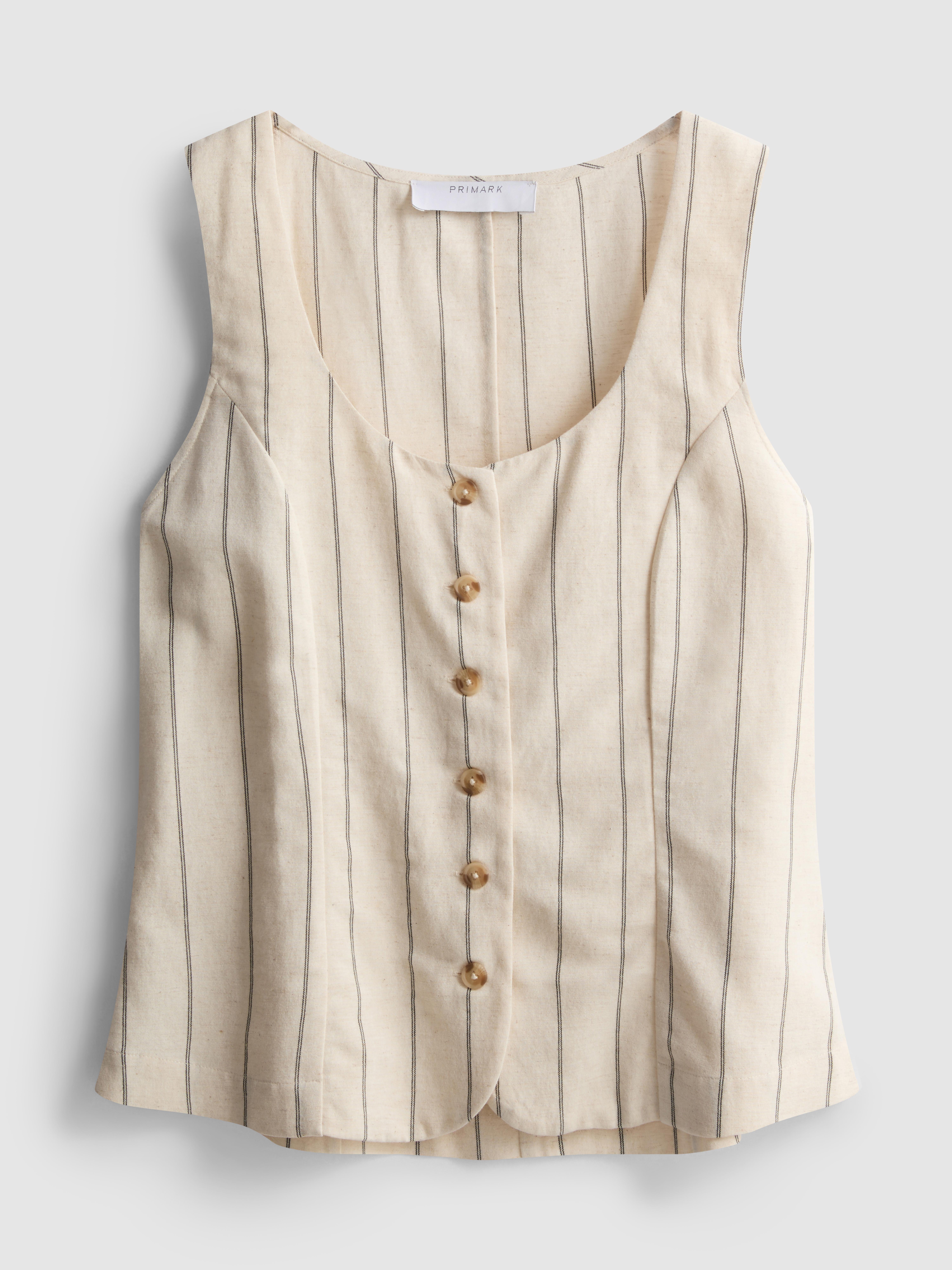 Cotton-Blend Button-Up Vest