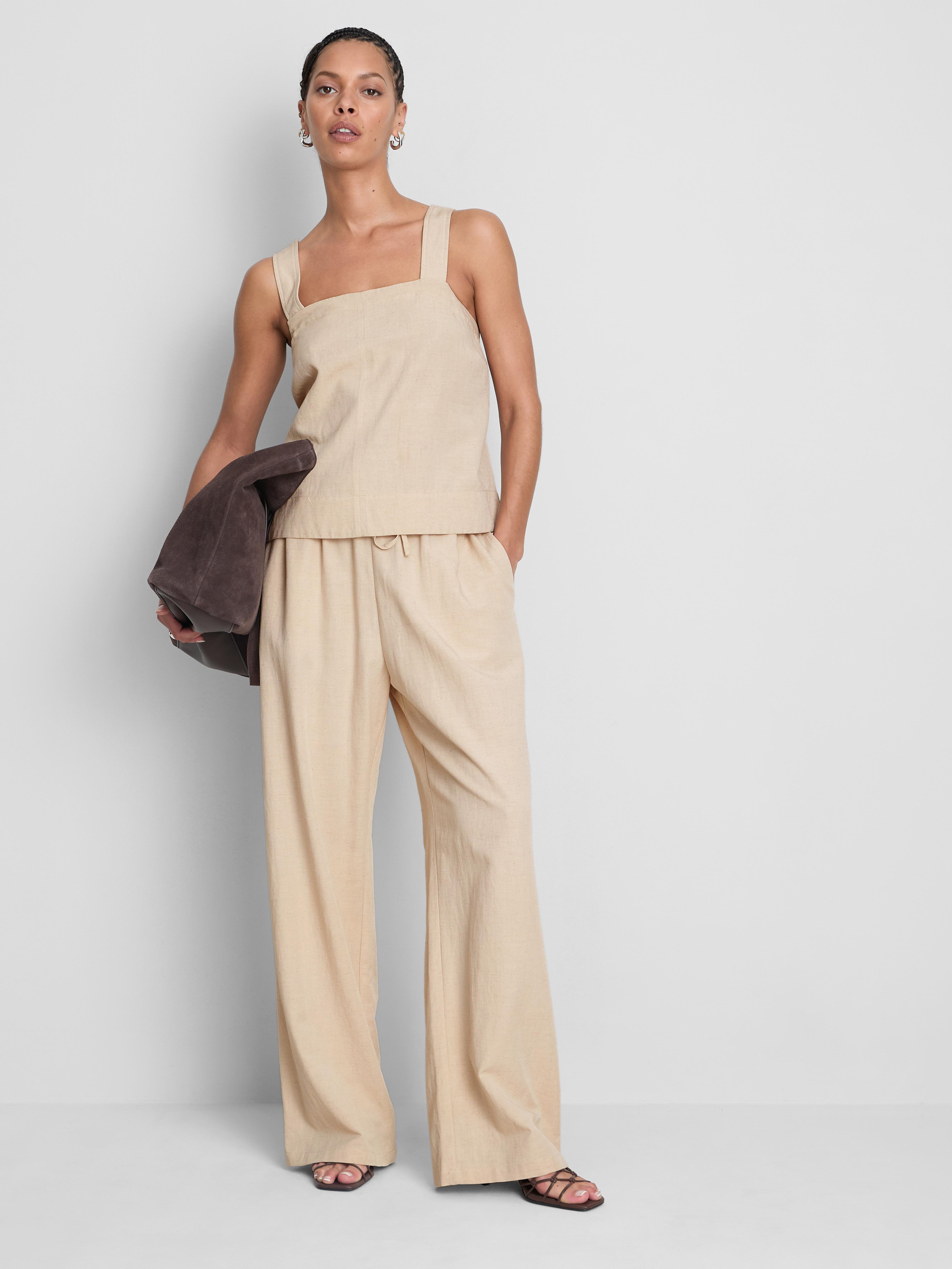 Kurzes Trägertop aus Baumwollmischung