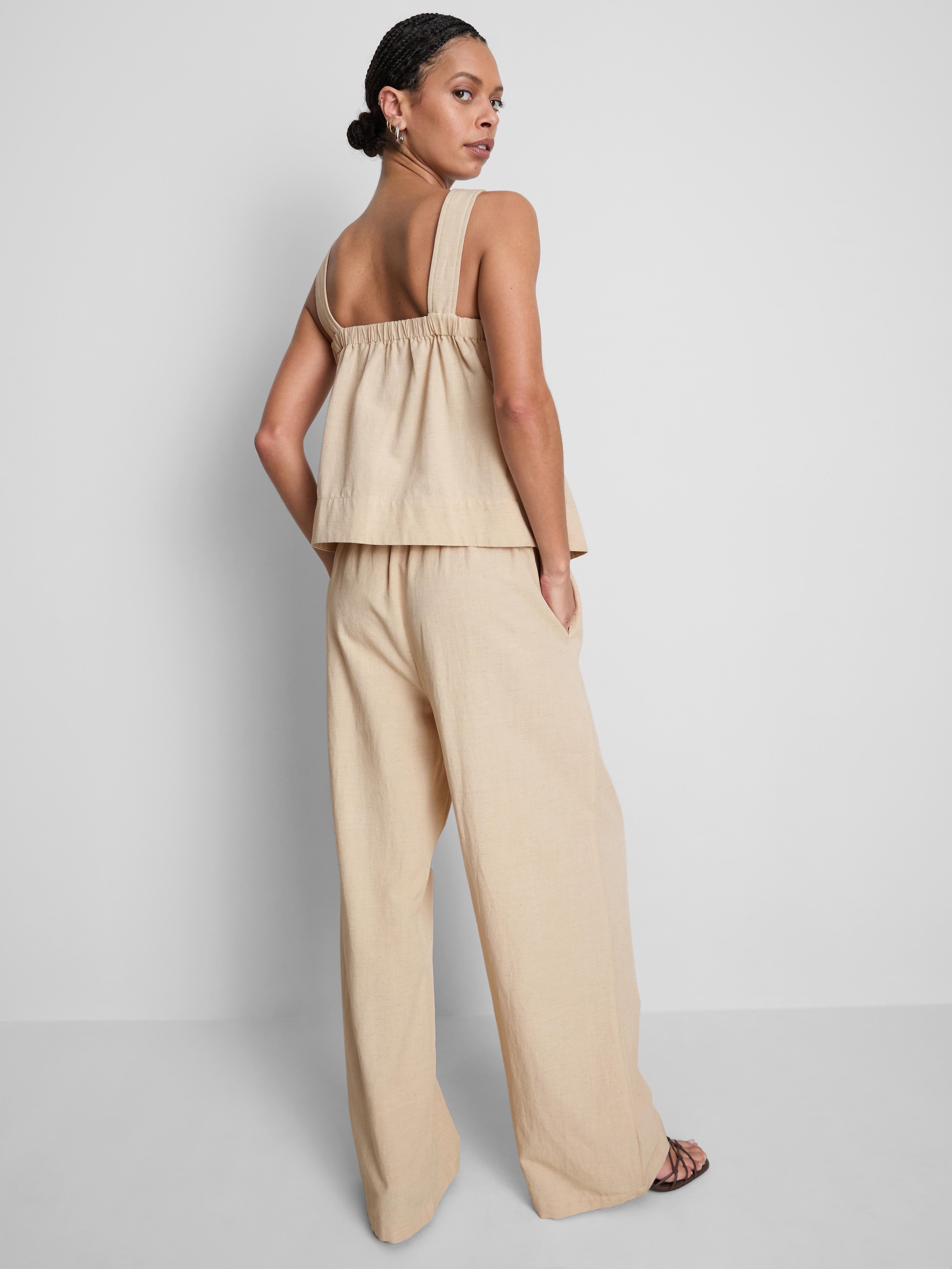 Cotton Blend Cropped Pinafore Top
