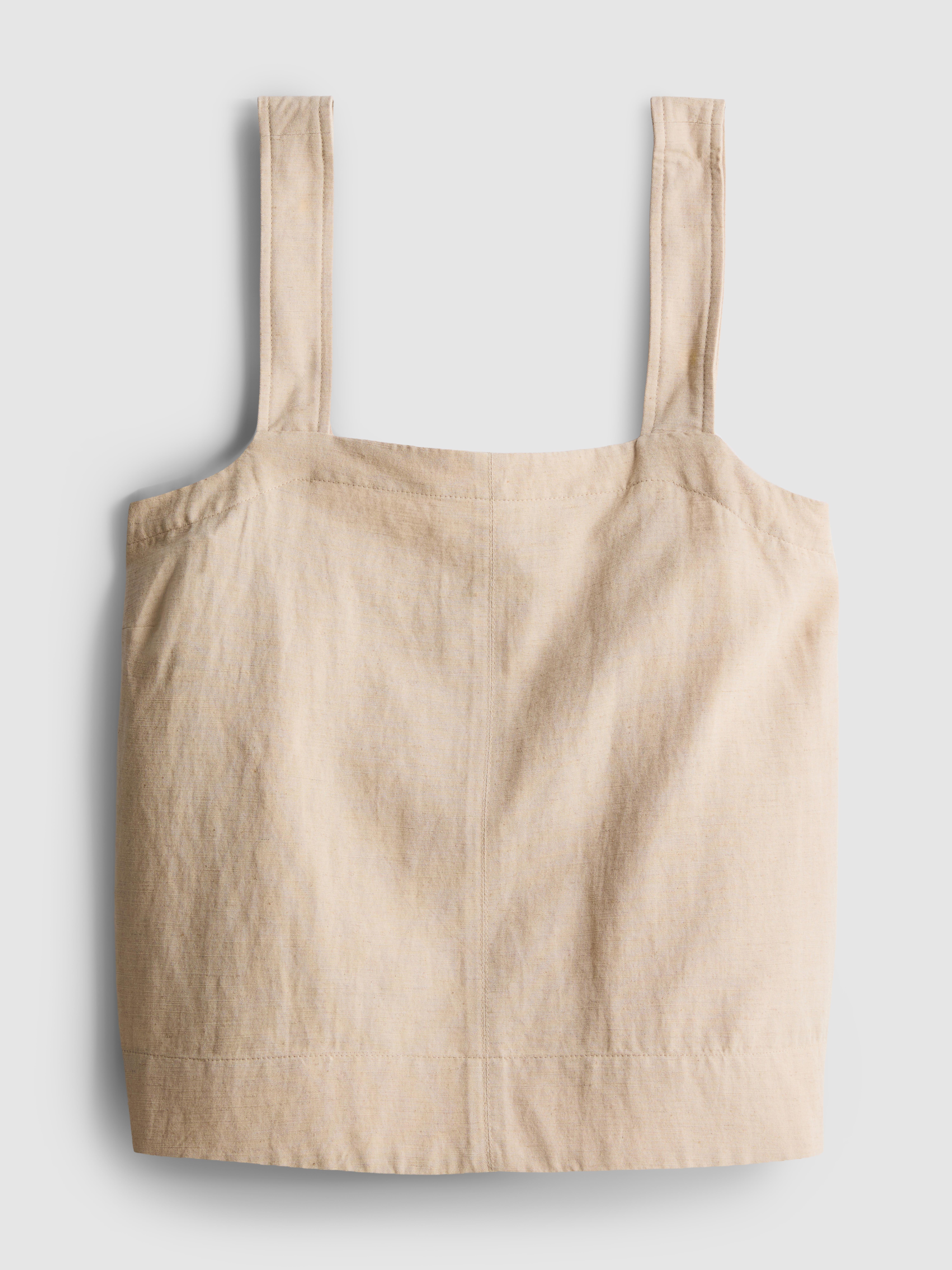 Cotton Blend Cropped Pinafore Top