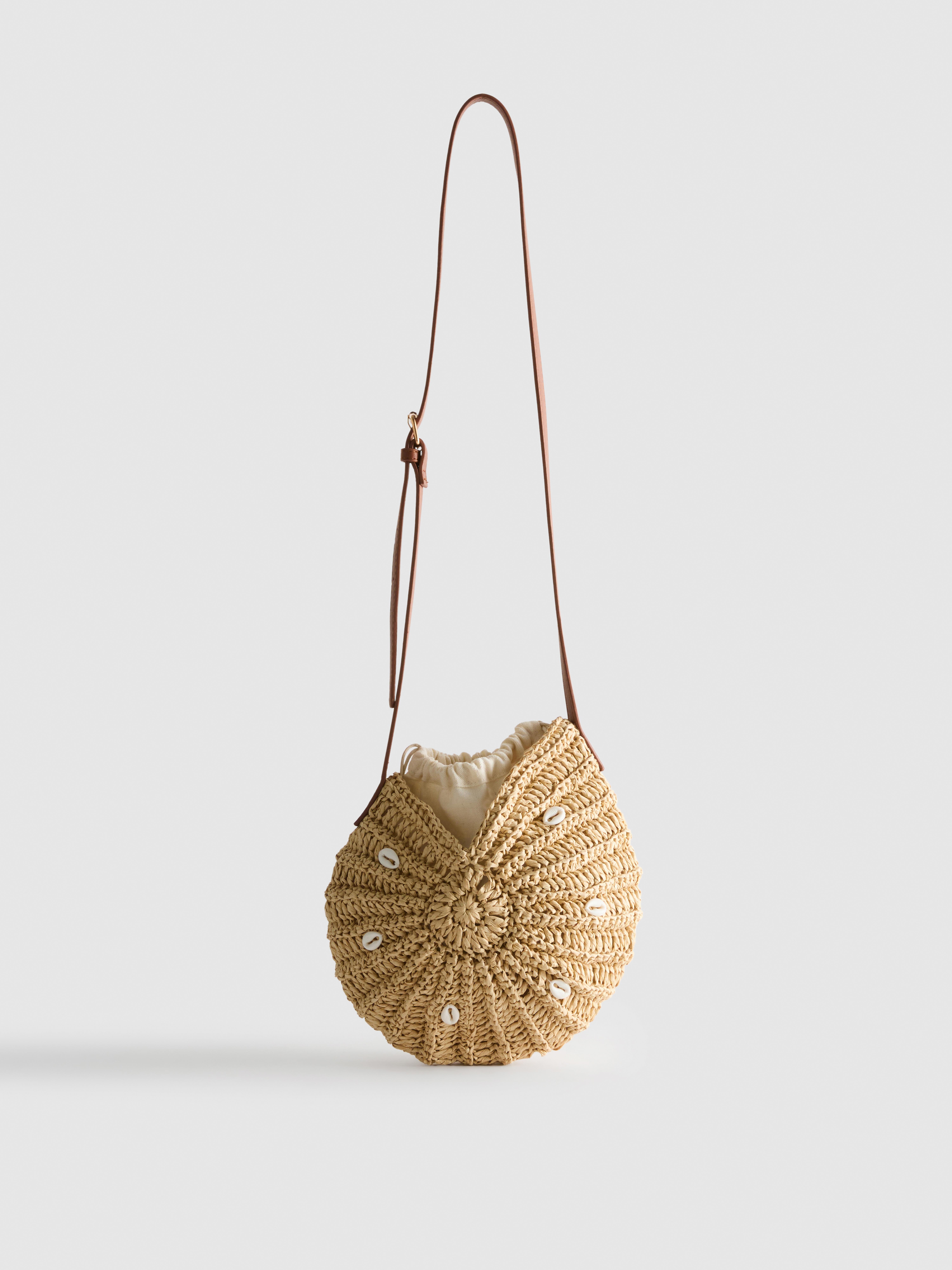 Woven Shell Crossbody Bag