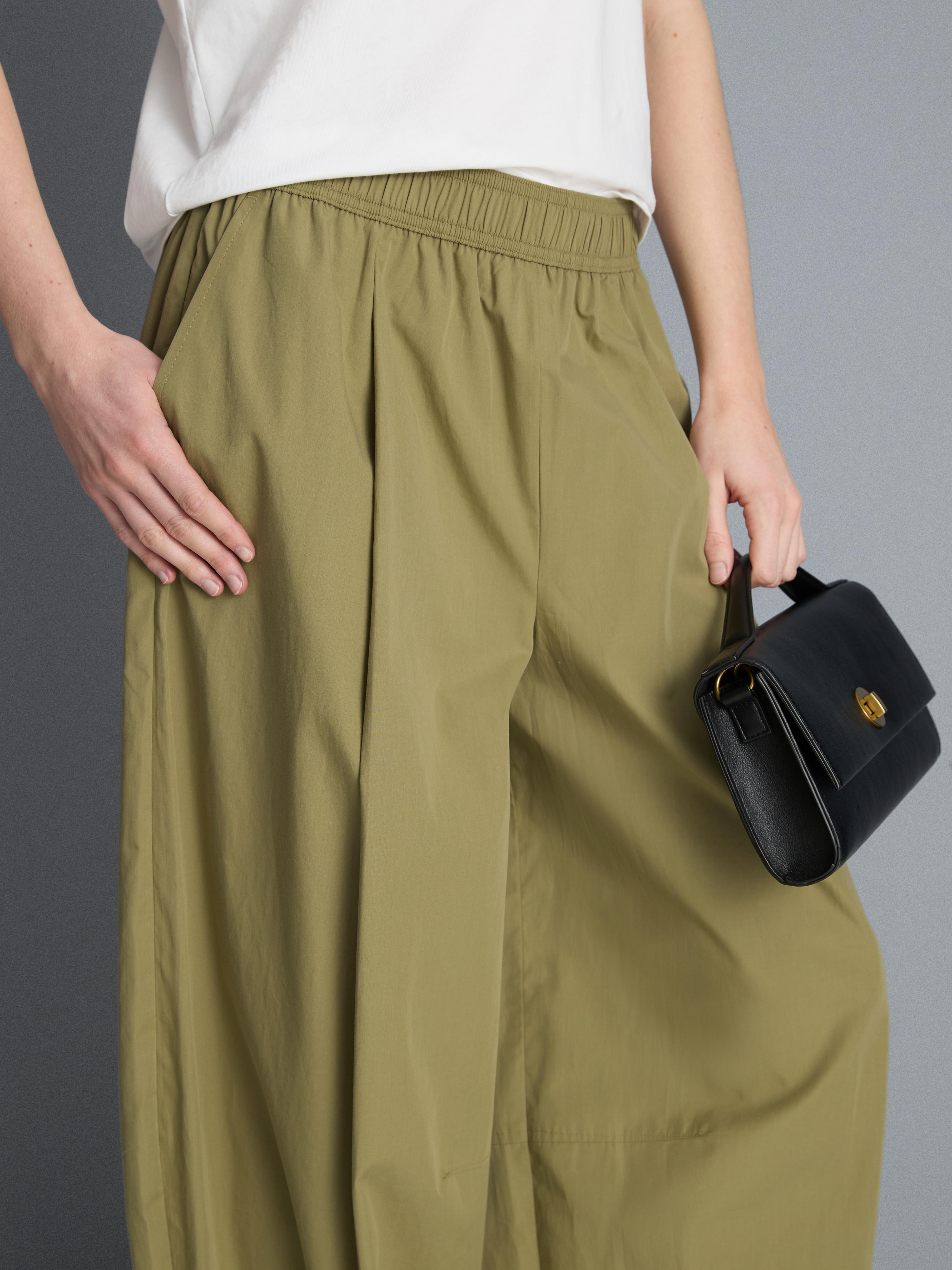 Paper Touch Pleated Barrel Leg Trousers