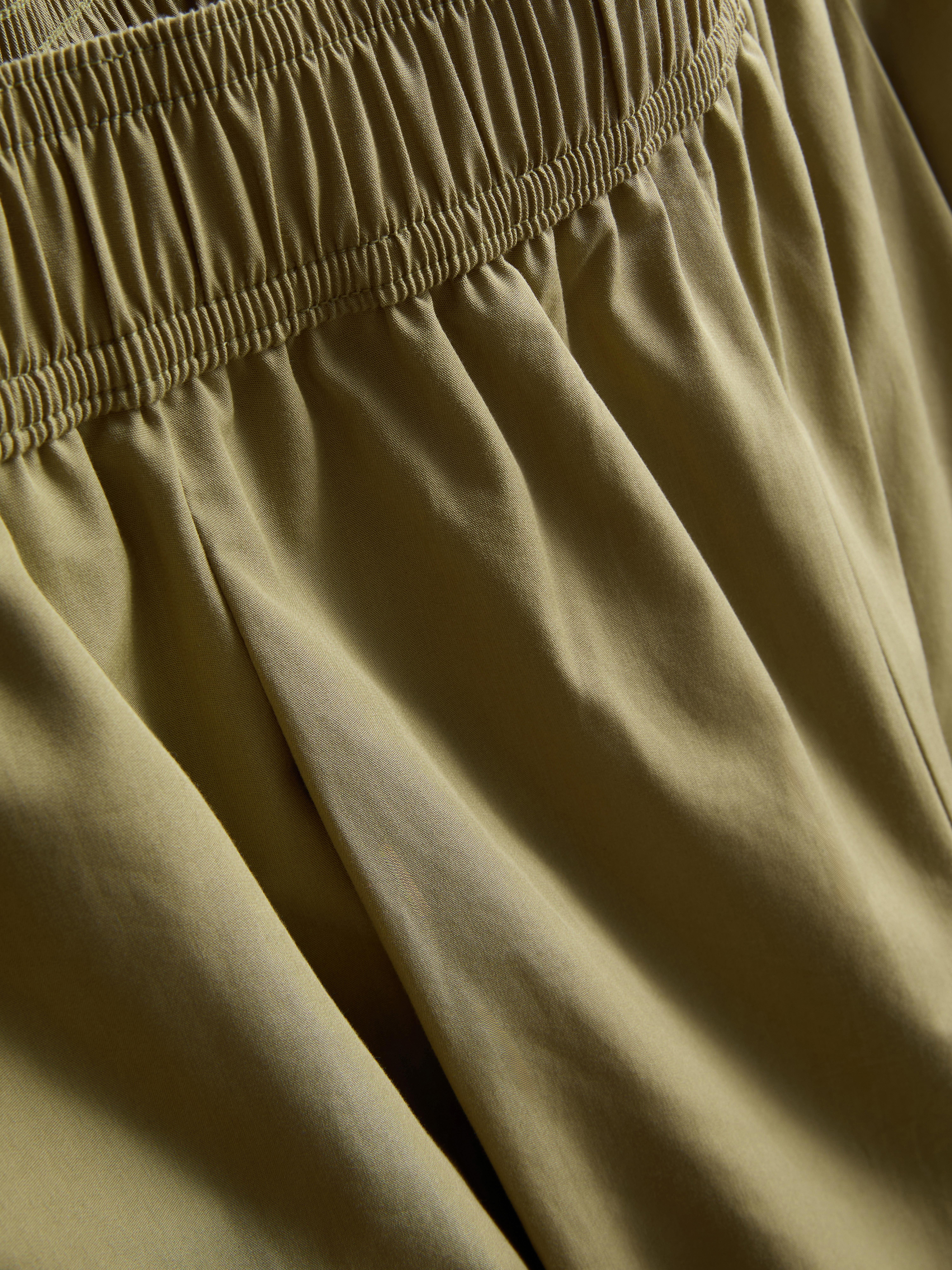 Paper Touch Pleated Barrel Leg Trousers