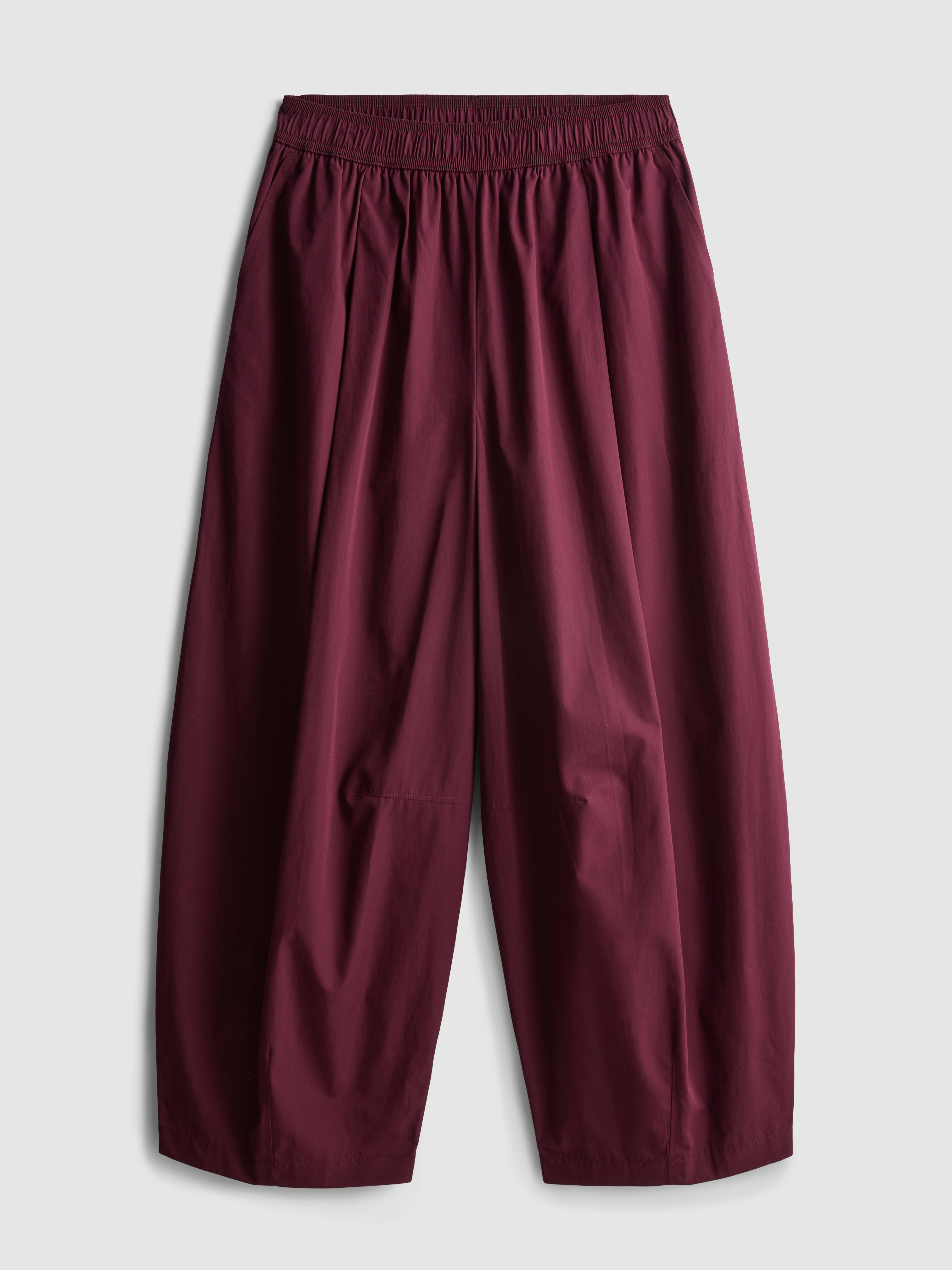 Papertouch broek met geplooide barrel-pijpen