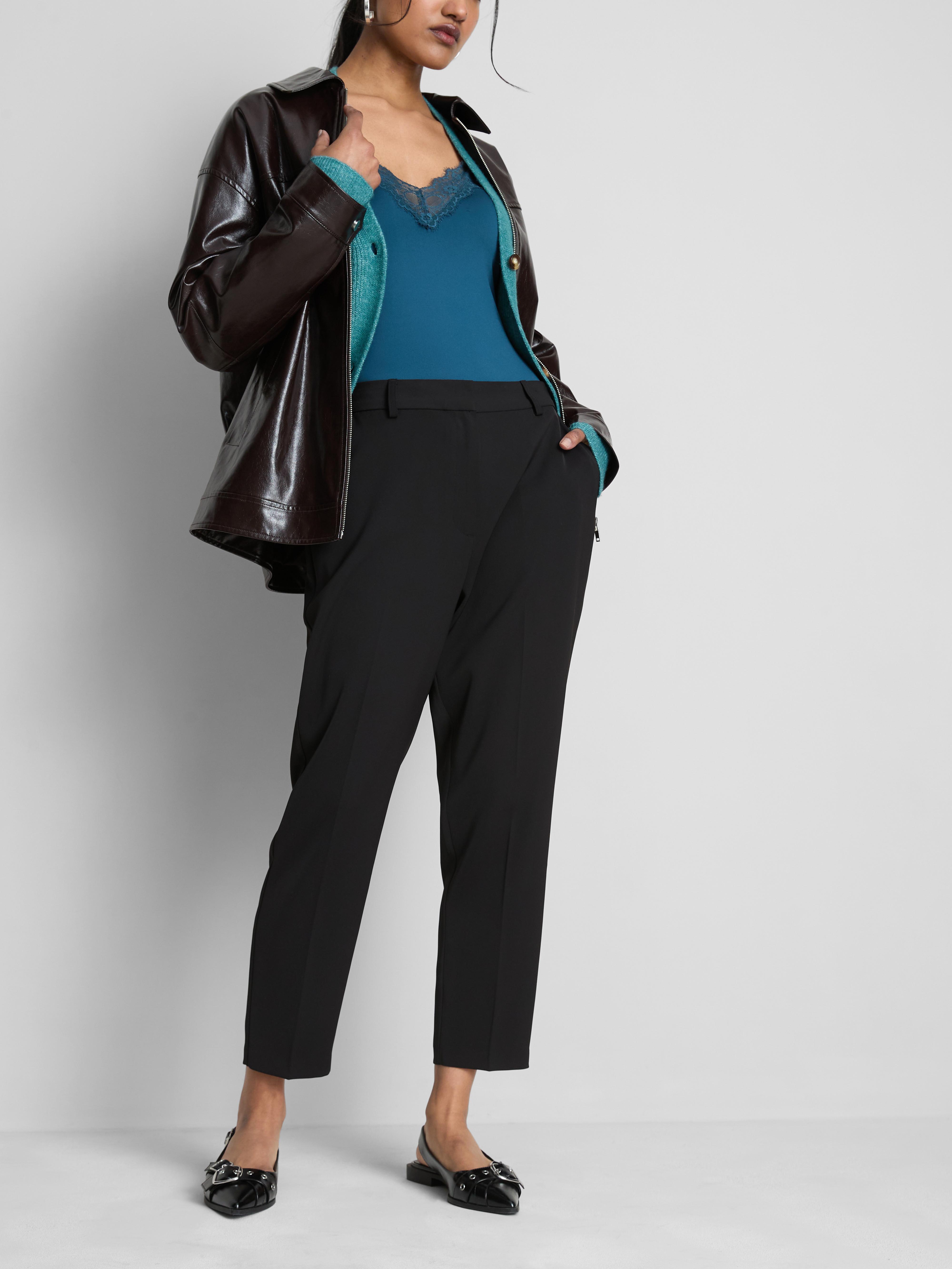 Womens Black Lila Cigarette Trousers | Short Lengths