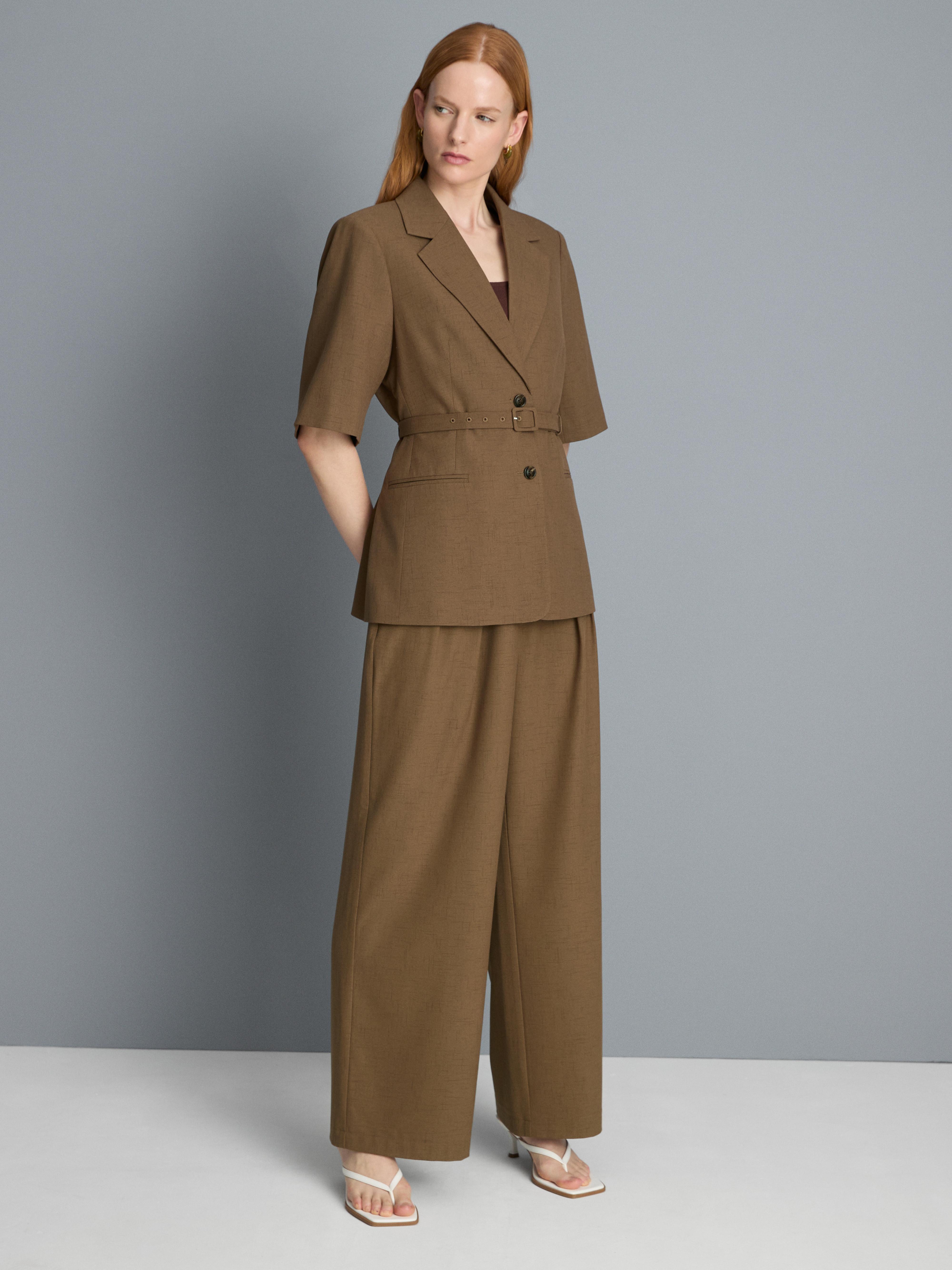 Pleated Mid-Rise Trousers