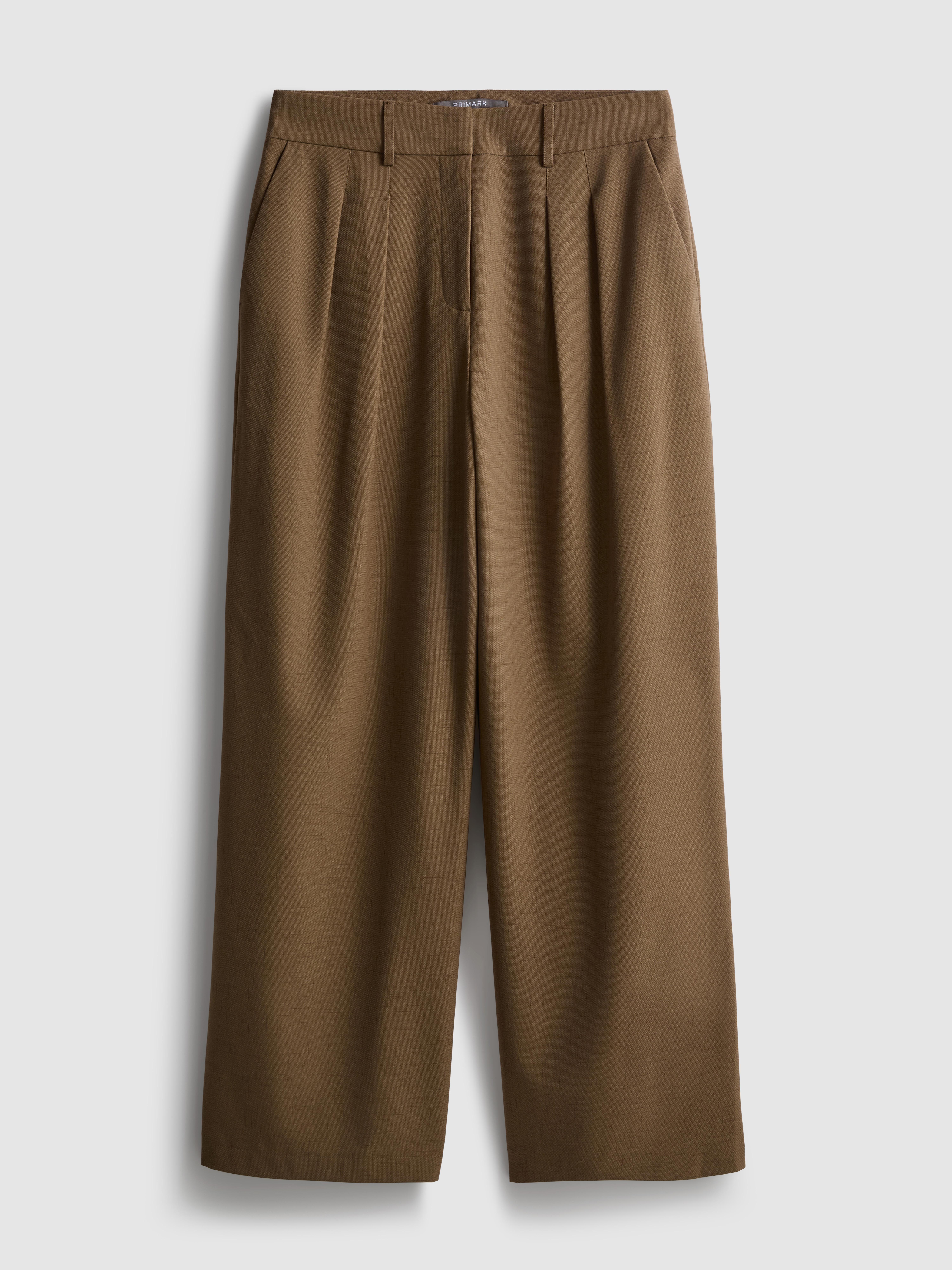 Pantaloni a vita media pieghettati