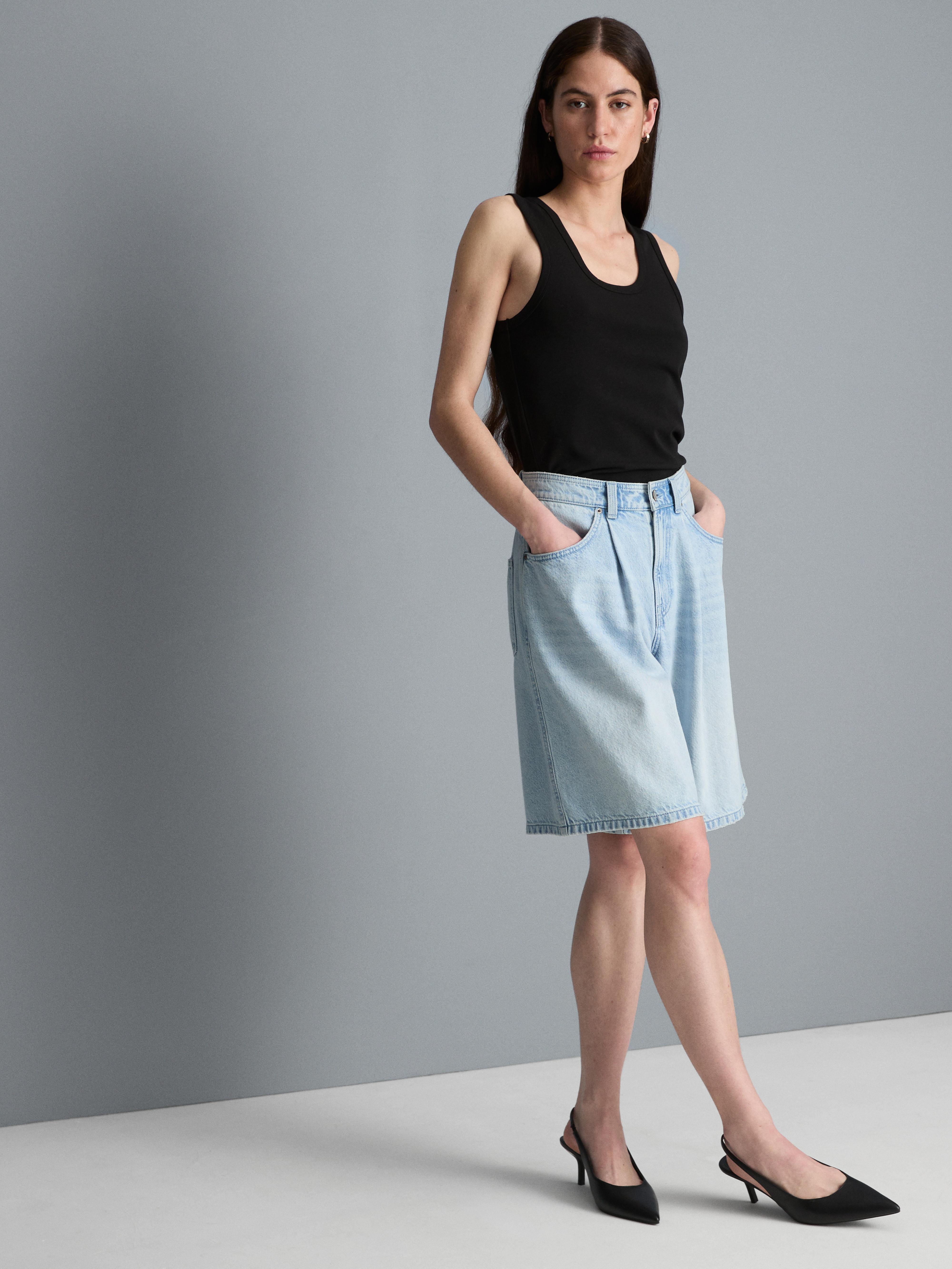 Bermuda in denim di cotone