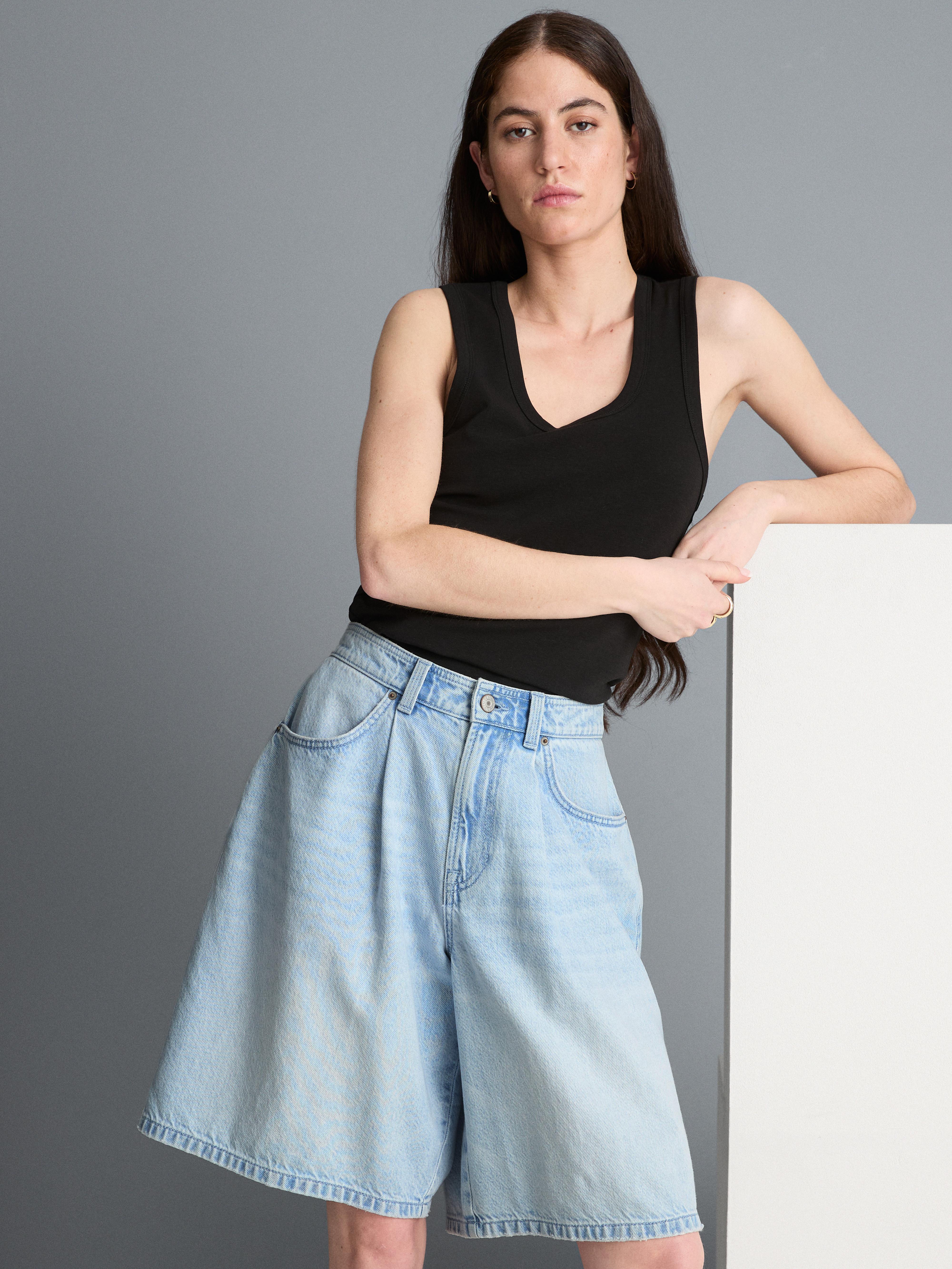 Bermuda en denim de coton