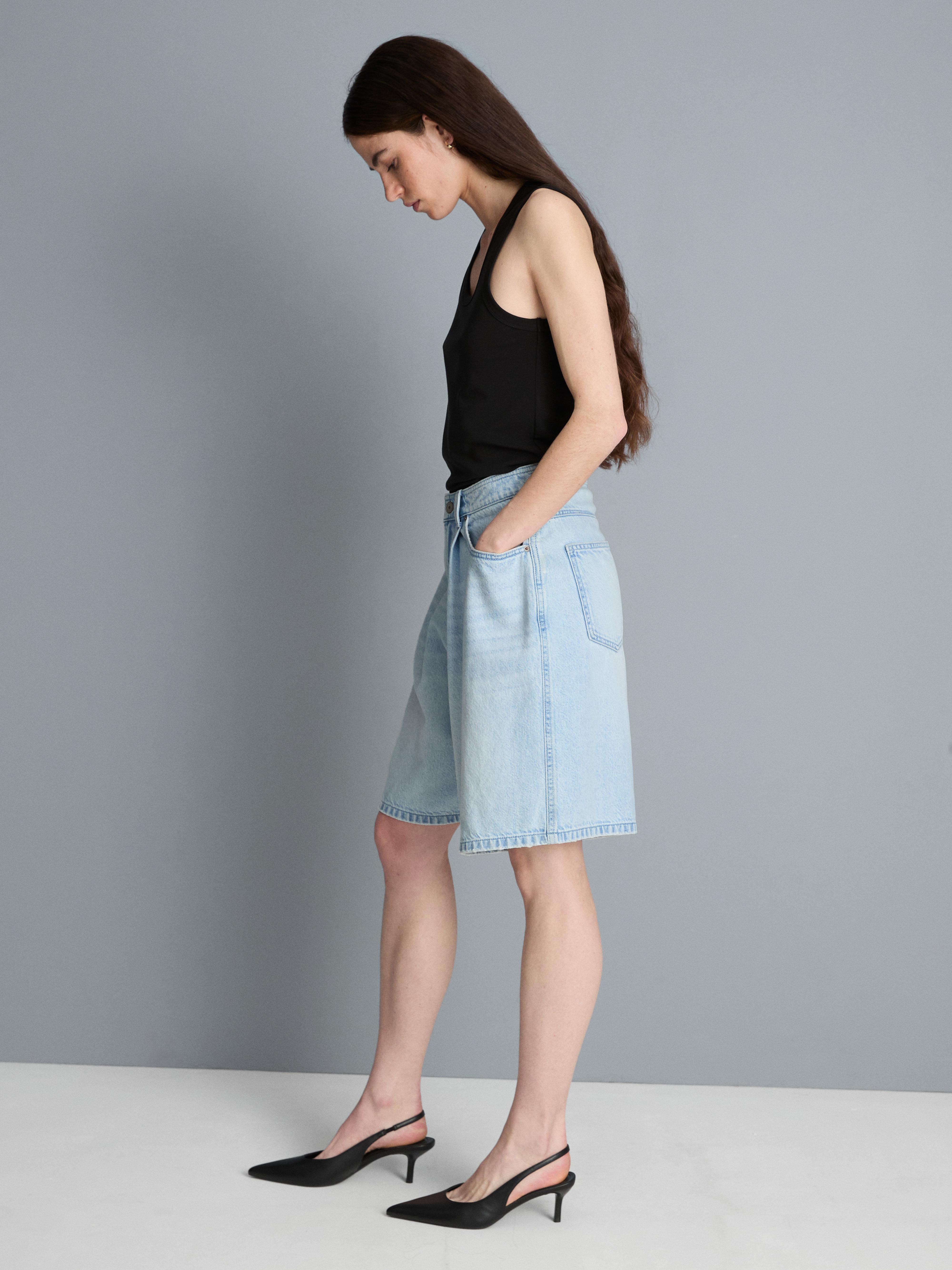 Bermuda en denim de coton