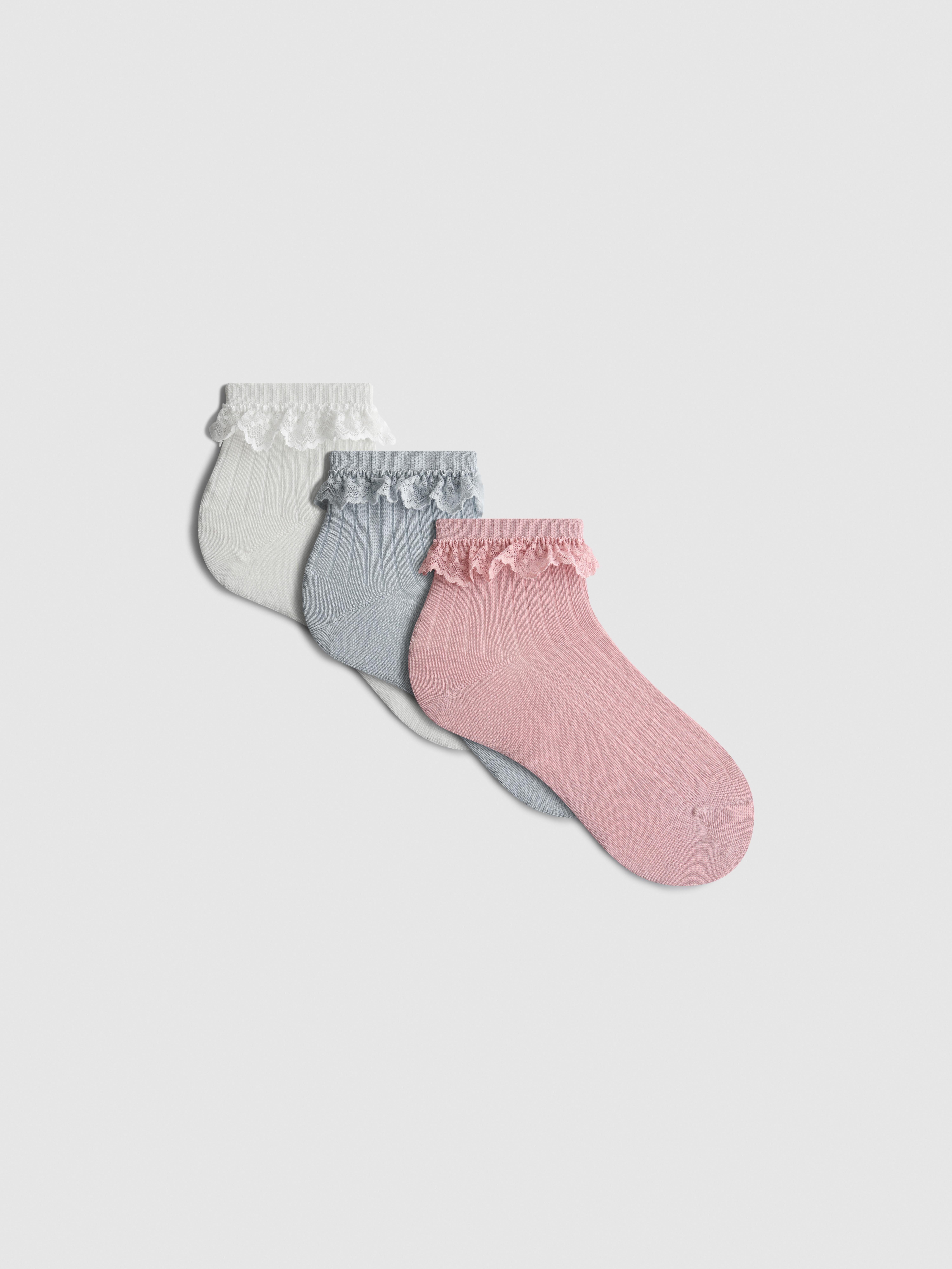 Pack de 5 calcetines con ribete de volantes