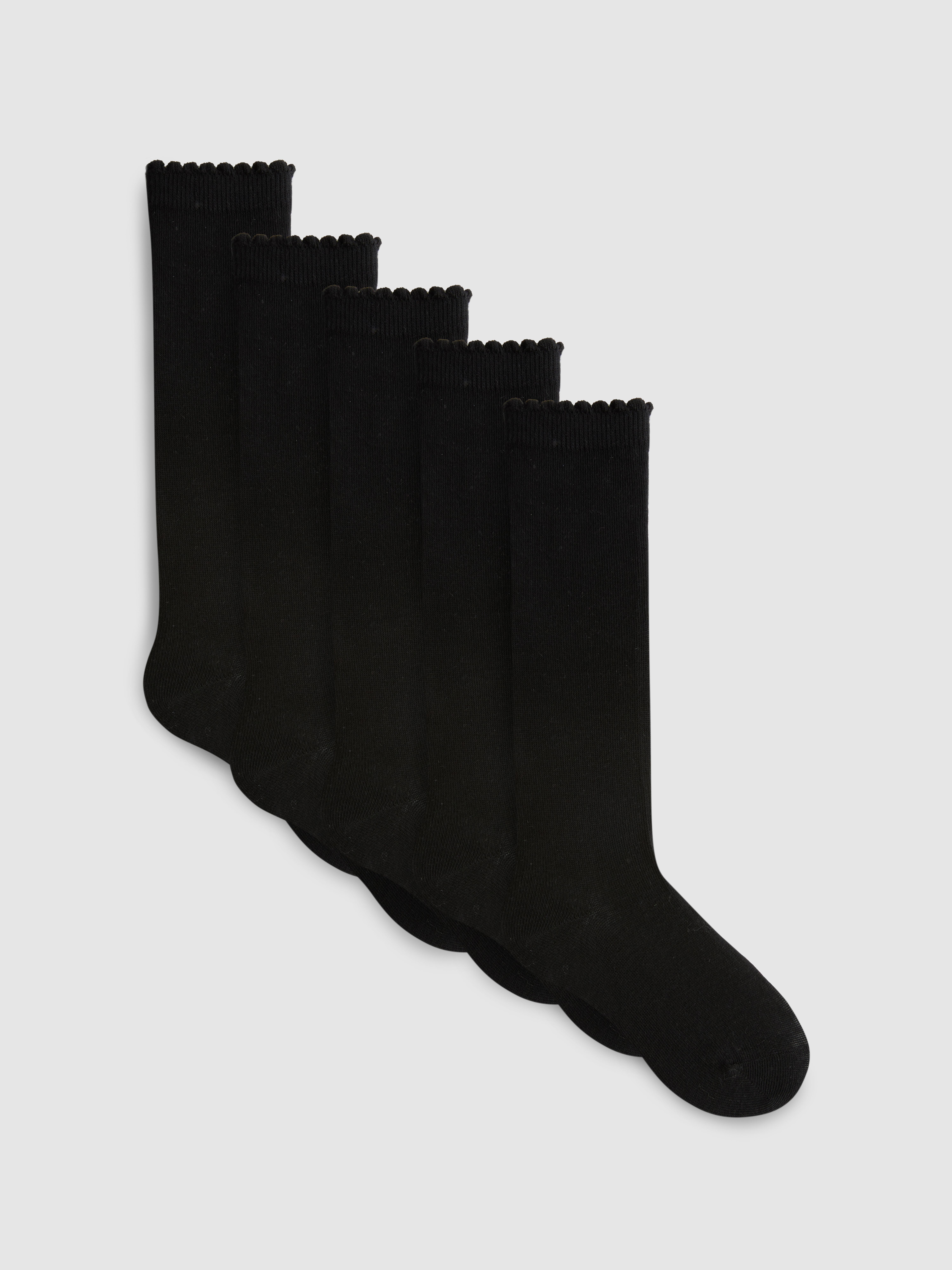 5pk Cotton Rich Knee High Socks