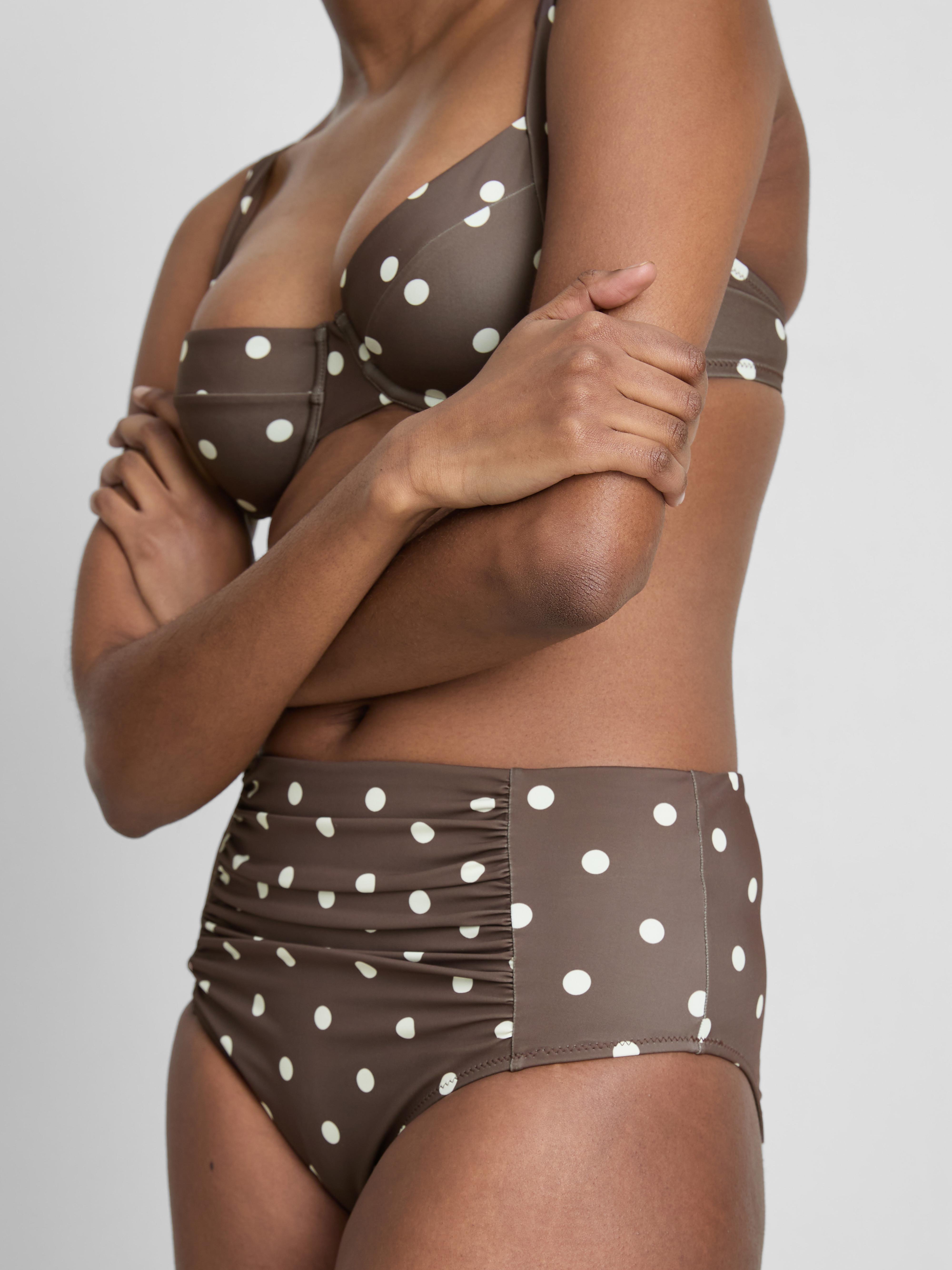 High Rise Control Polka Dot Bikini Bottoms