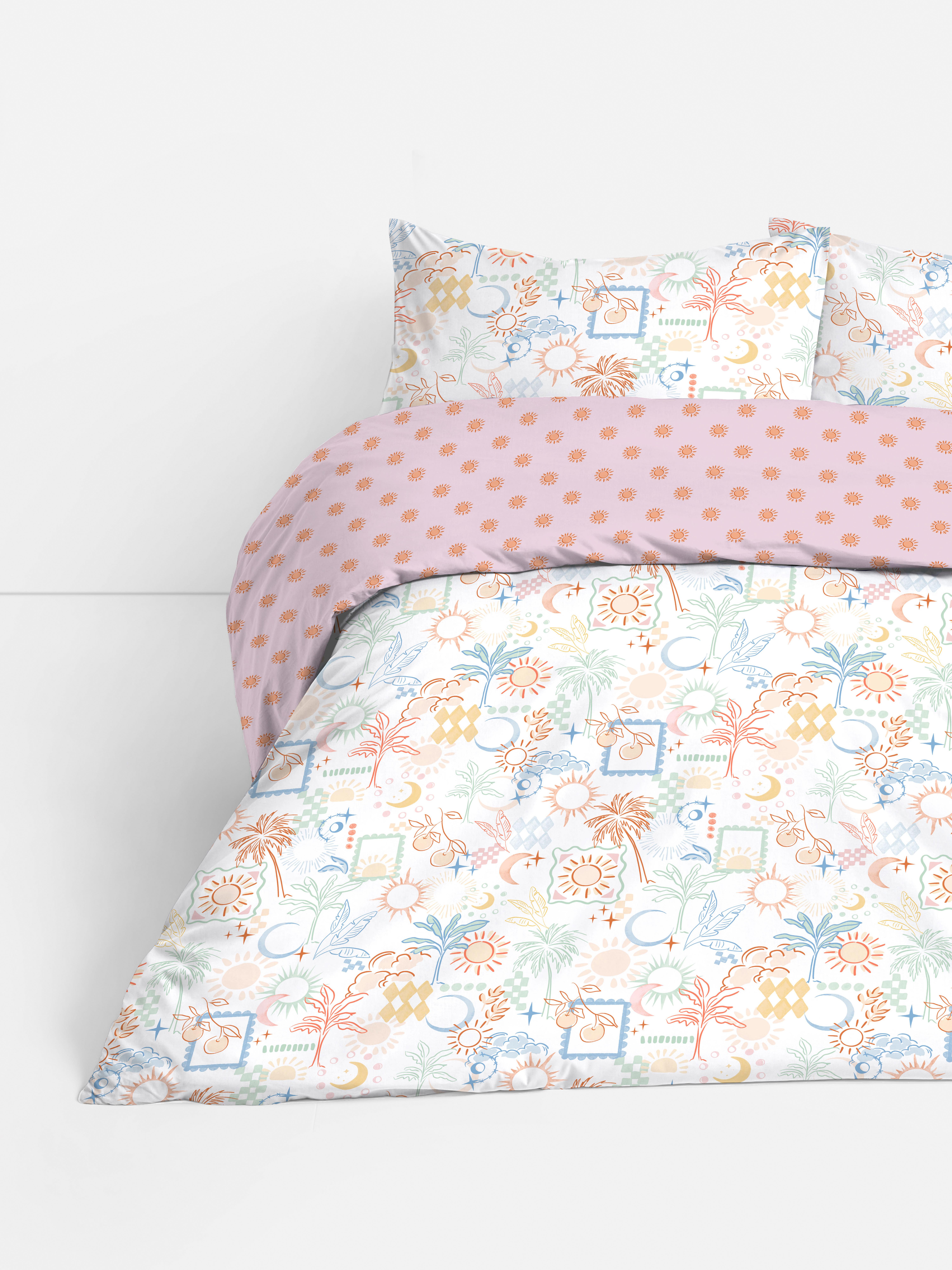 Parure de lit à motif estival style aquarelle