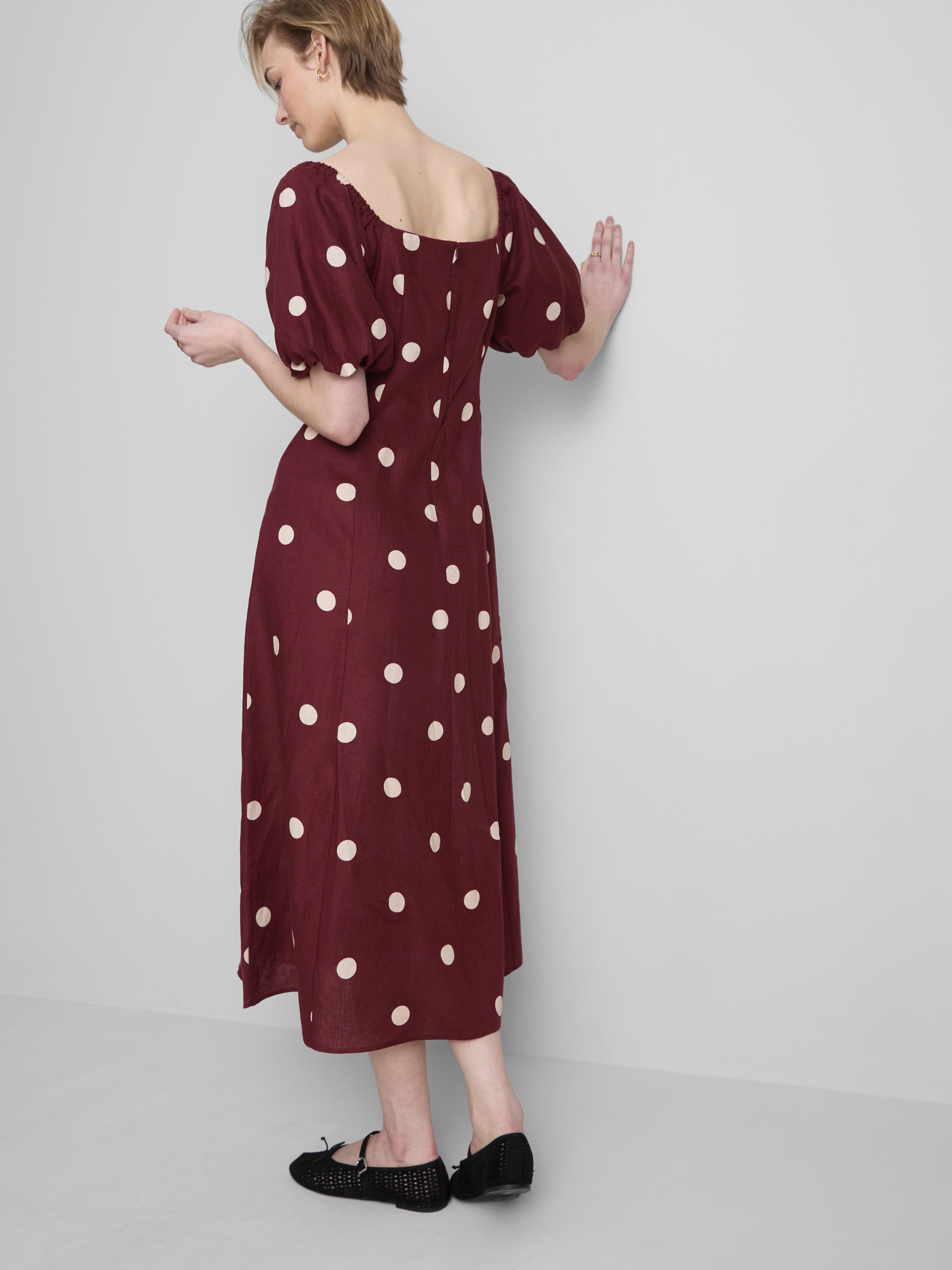 Abito midi in lino con manica a palloncino The Edit