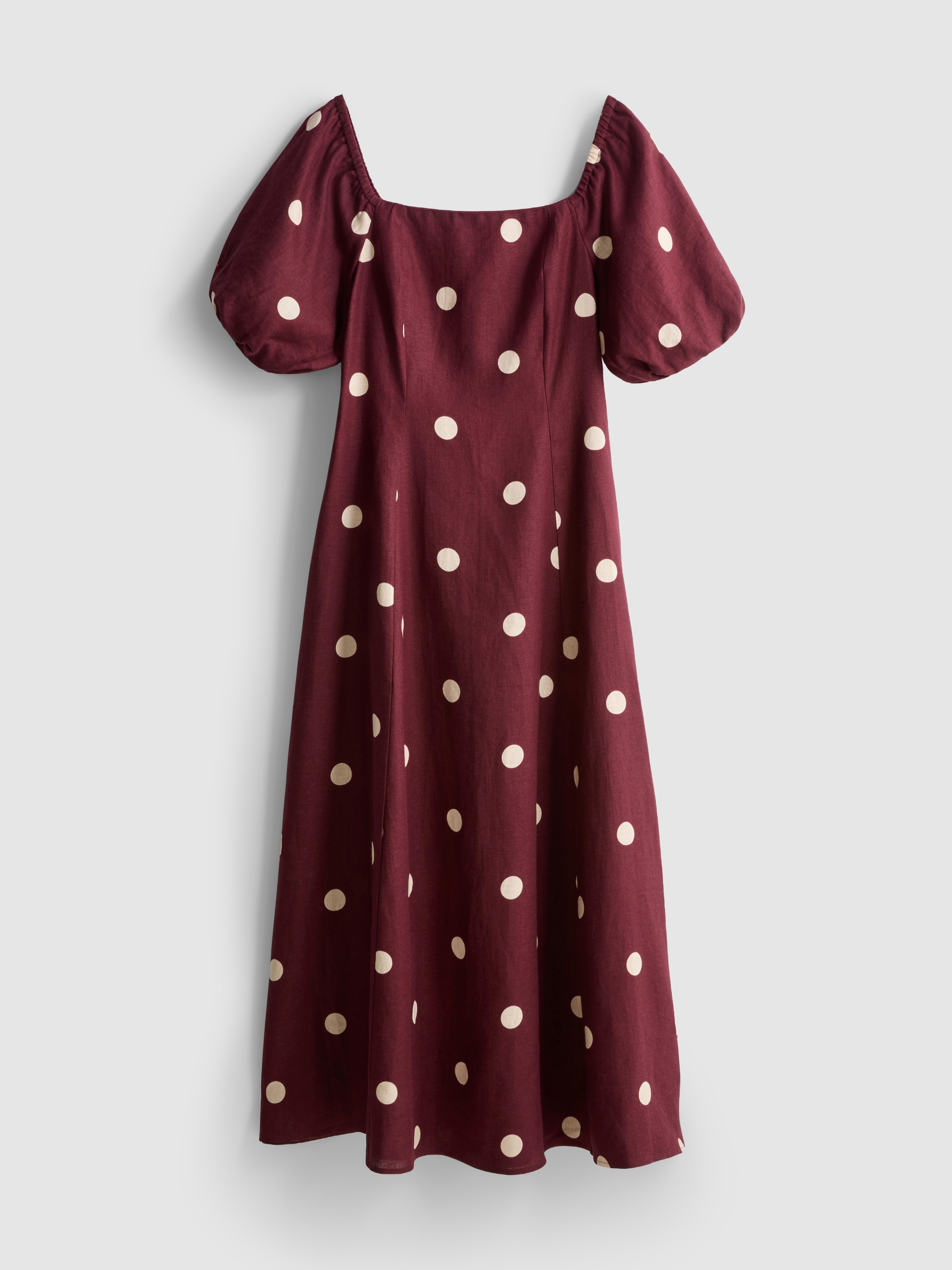 Abito midi in lino con manica a palloncino The Edit
