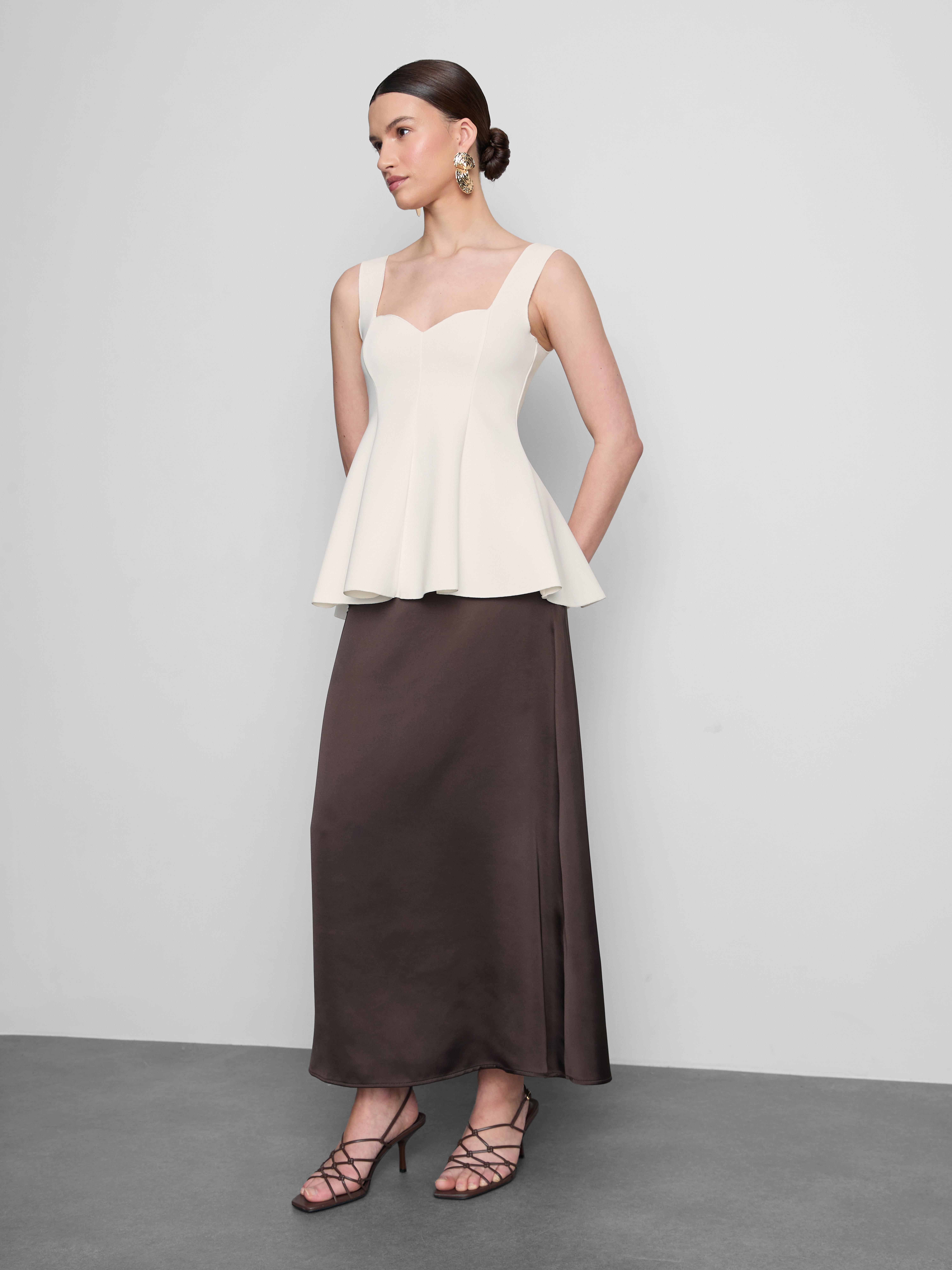 Crepe Sweetheart Peplum Top