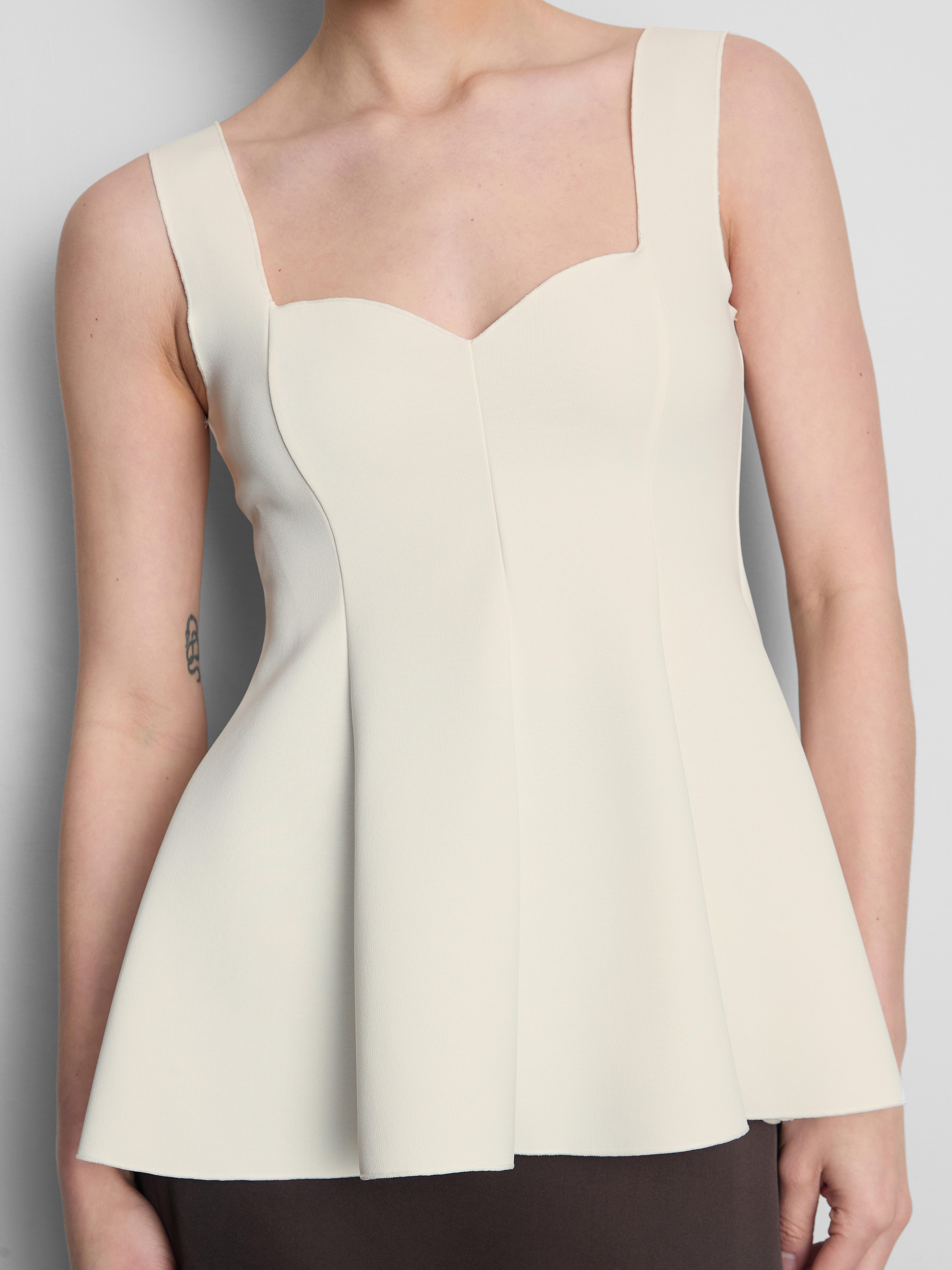 Women's White Crepe Sweetheart Peplum Top | Primark