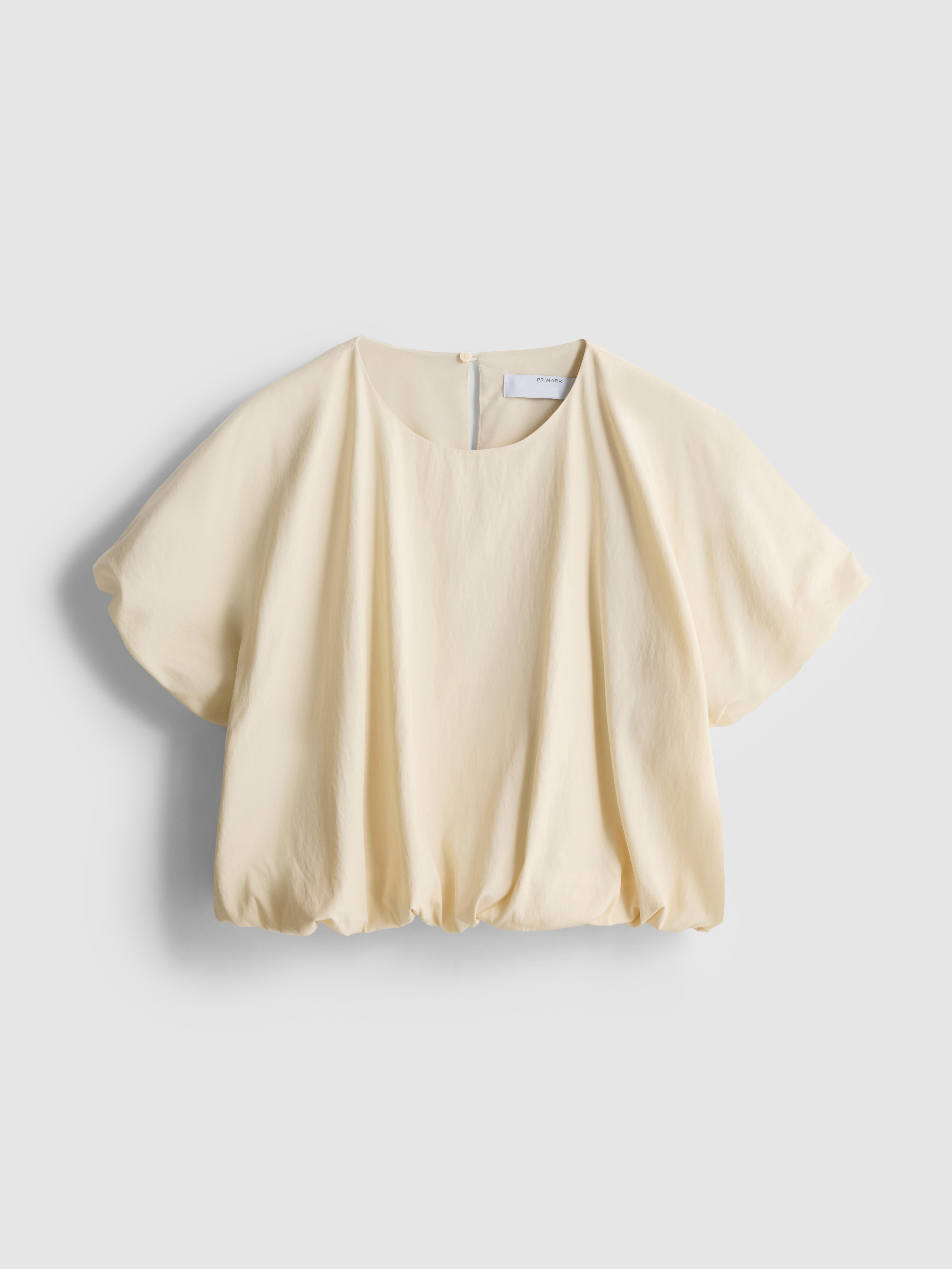 Parachute Puff-Sleeve Crop Top