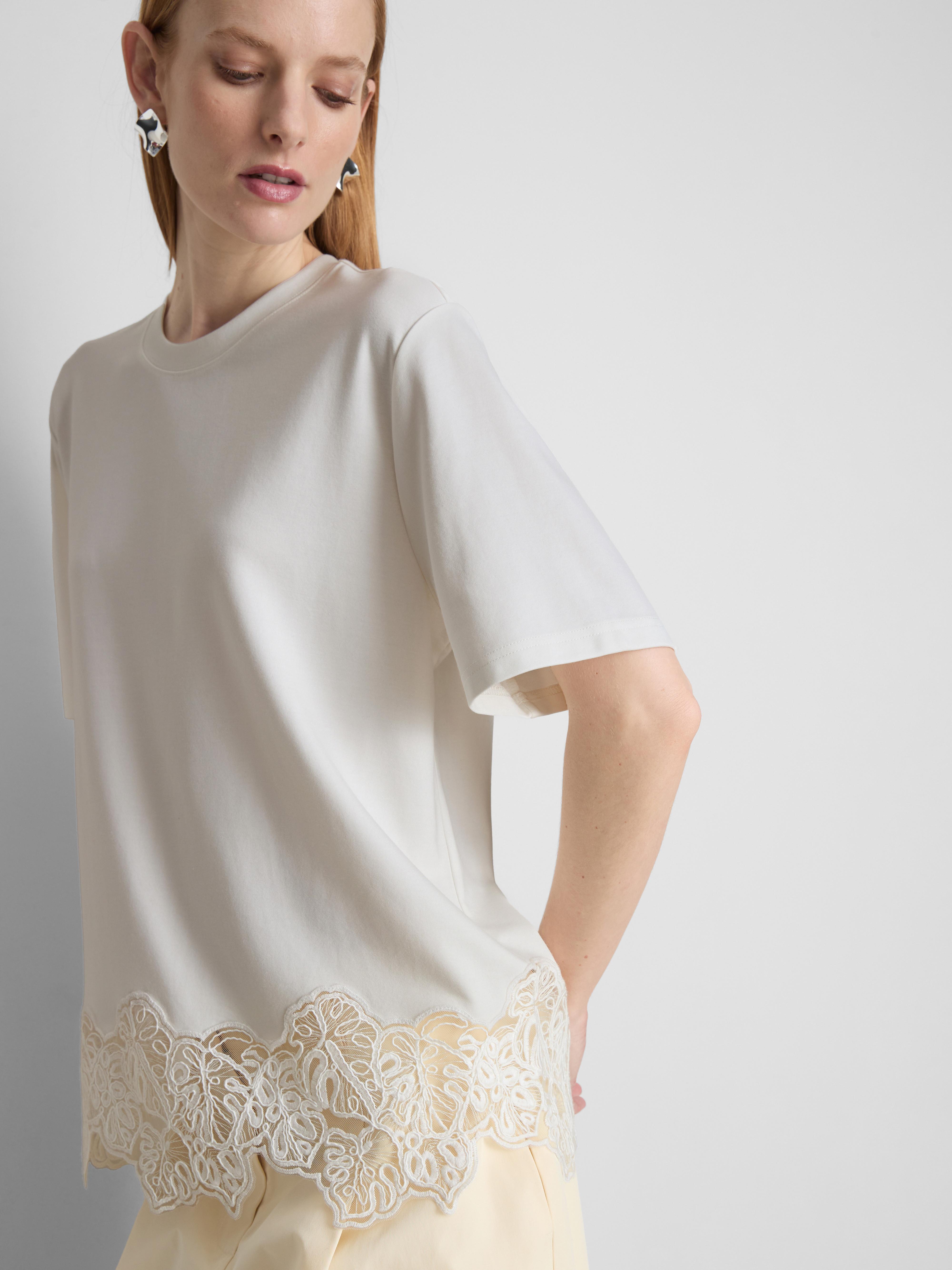The Edit Lace Hem Tee